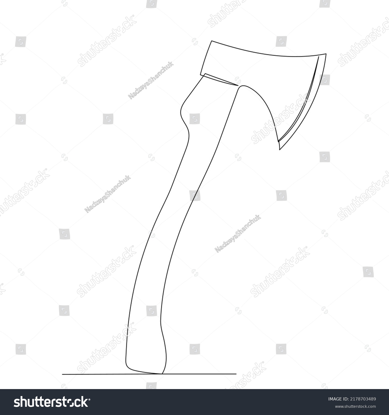 One Continuous Line Drawing Ax Vector Stock Vector (Royalty Free ...