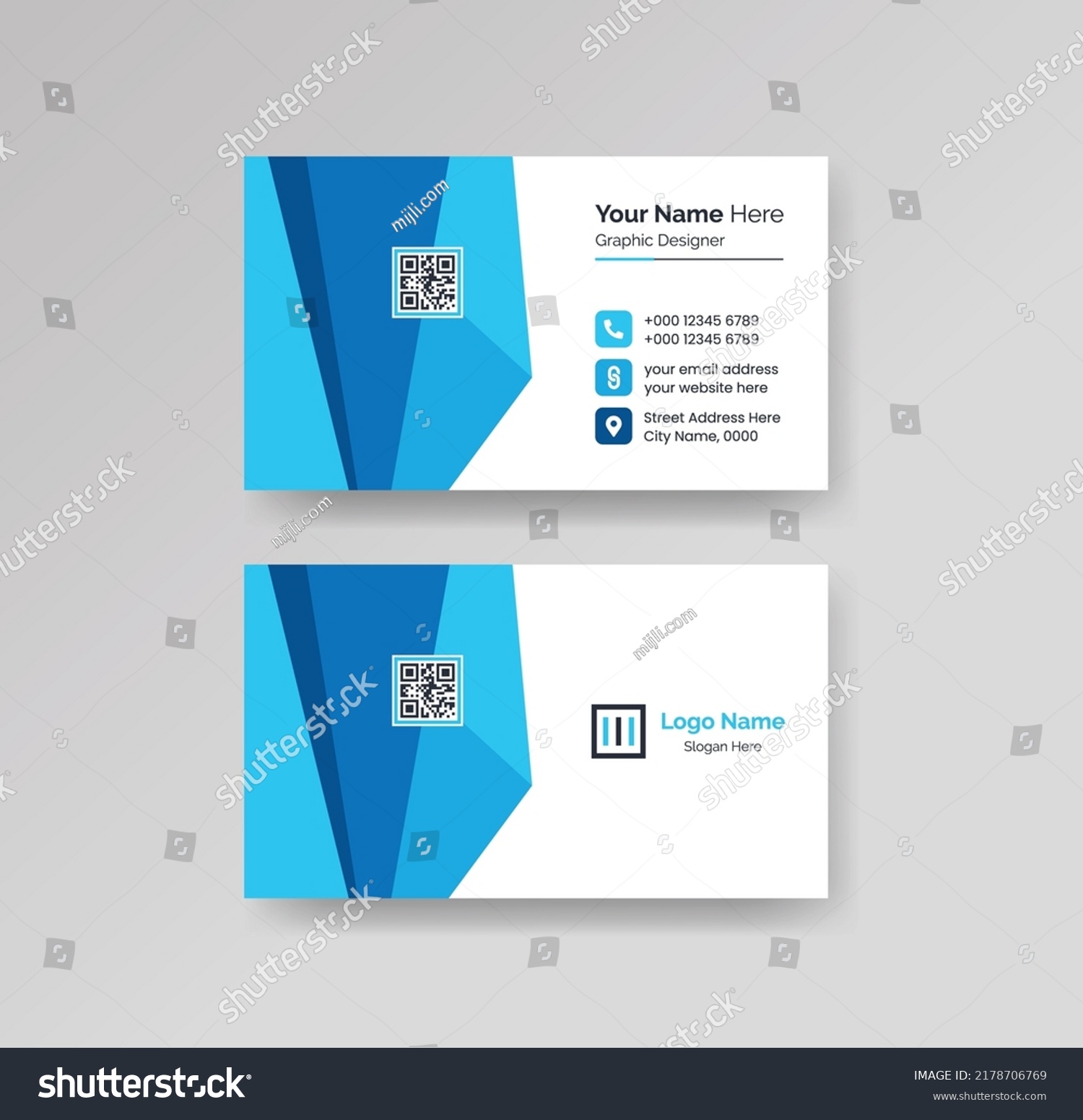 Modern Creative Clean Business Card Design Stock Vector (Royalty Free ...