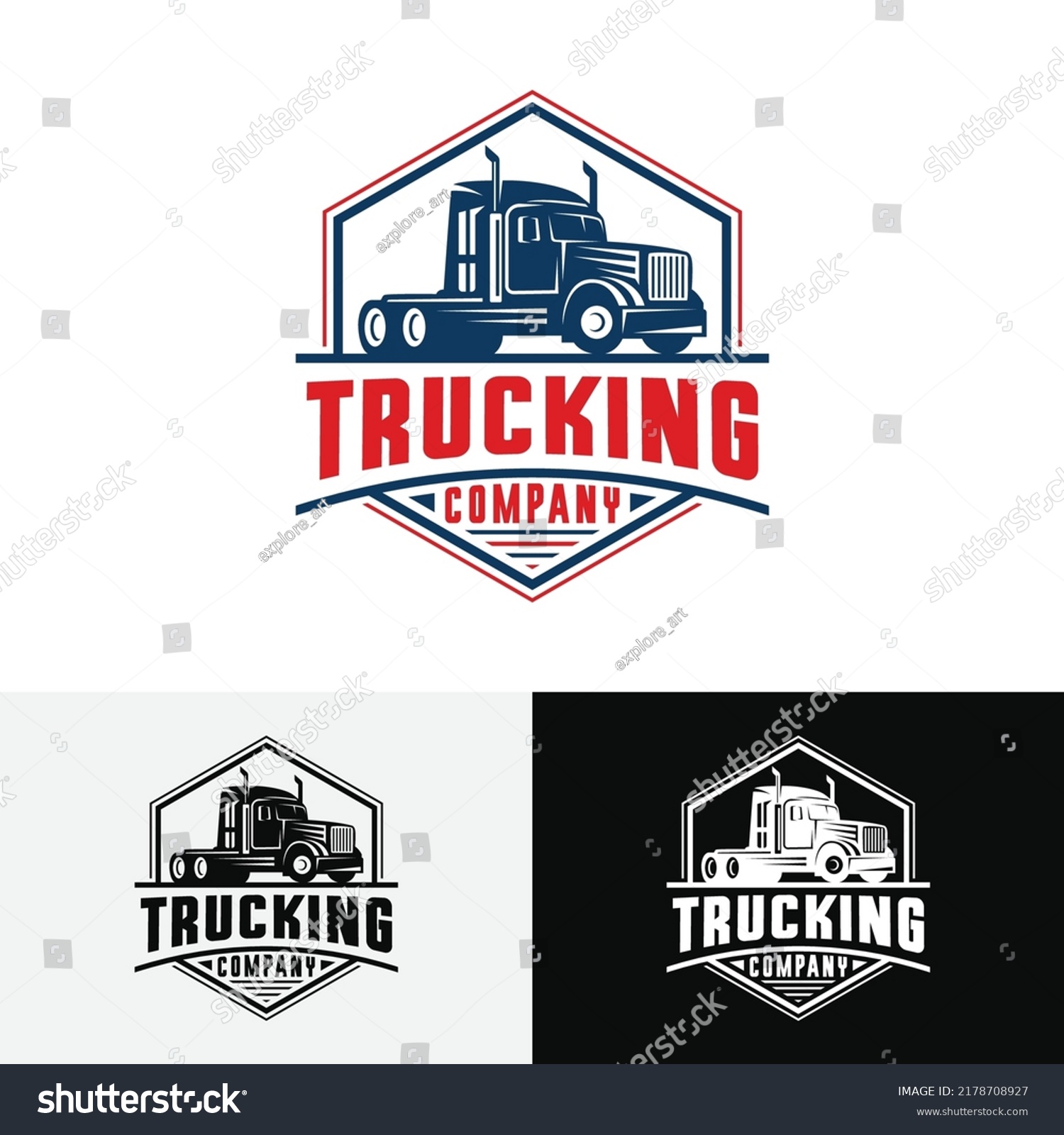 Trucking Transport Logistic Company Logo Design Stock Vector (Royalty ...