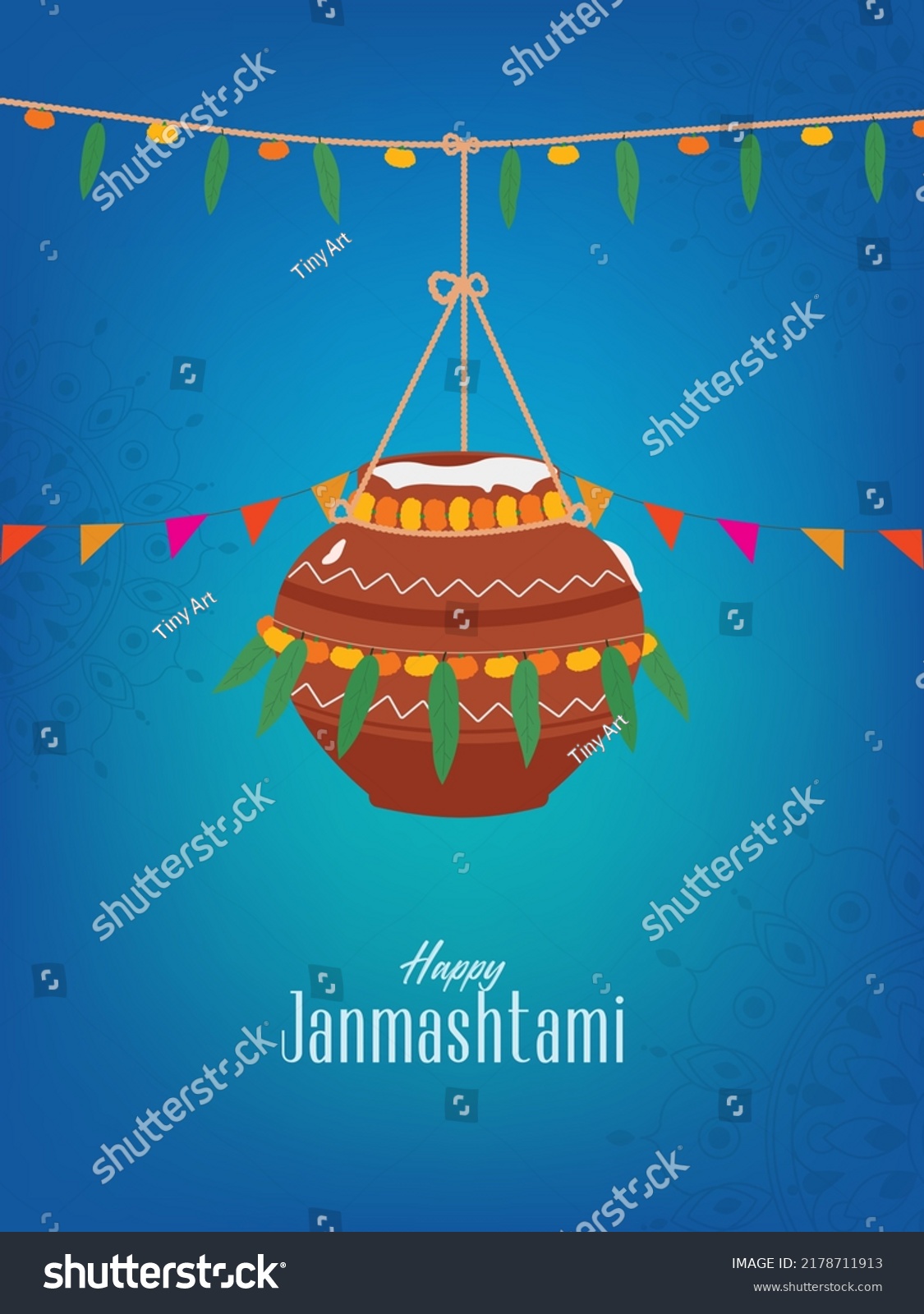 Dahi Handi Vector Illustration Indian Celebrating Stock Vector (Royalty ...