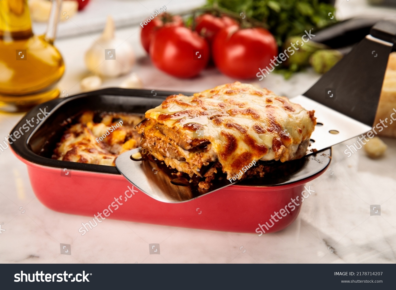 Musaka Slice Served Dish Isolated On Stock Photo 2178714207 | Shutterstock