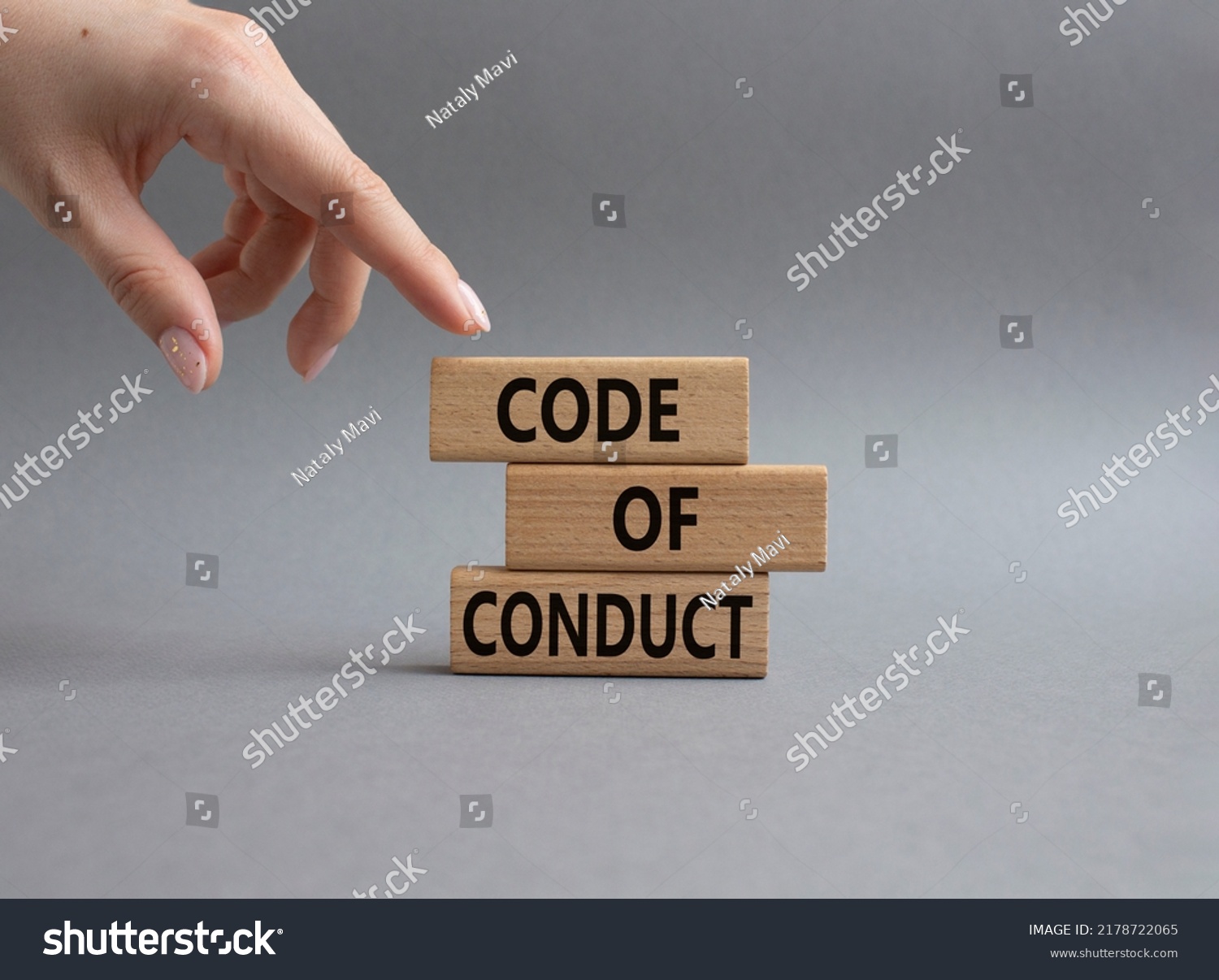 Code Conduct Symbol Wooden Blocks Words Stock Photo 2178722065 ...