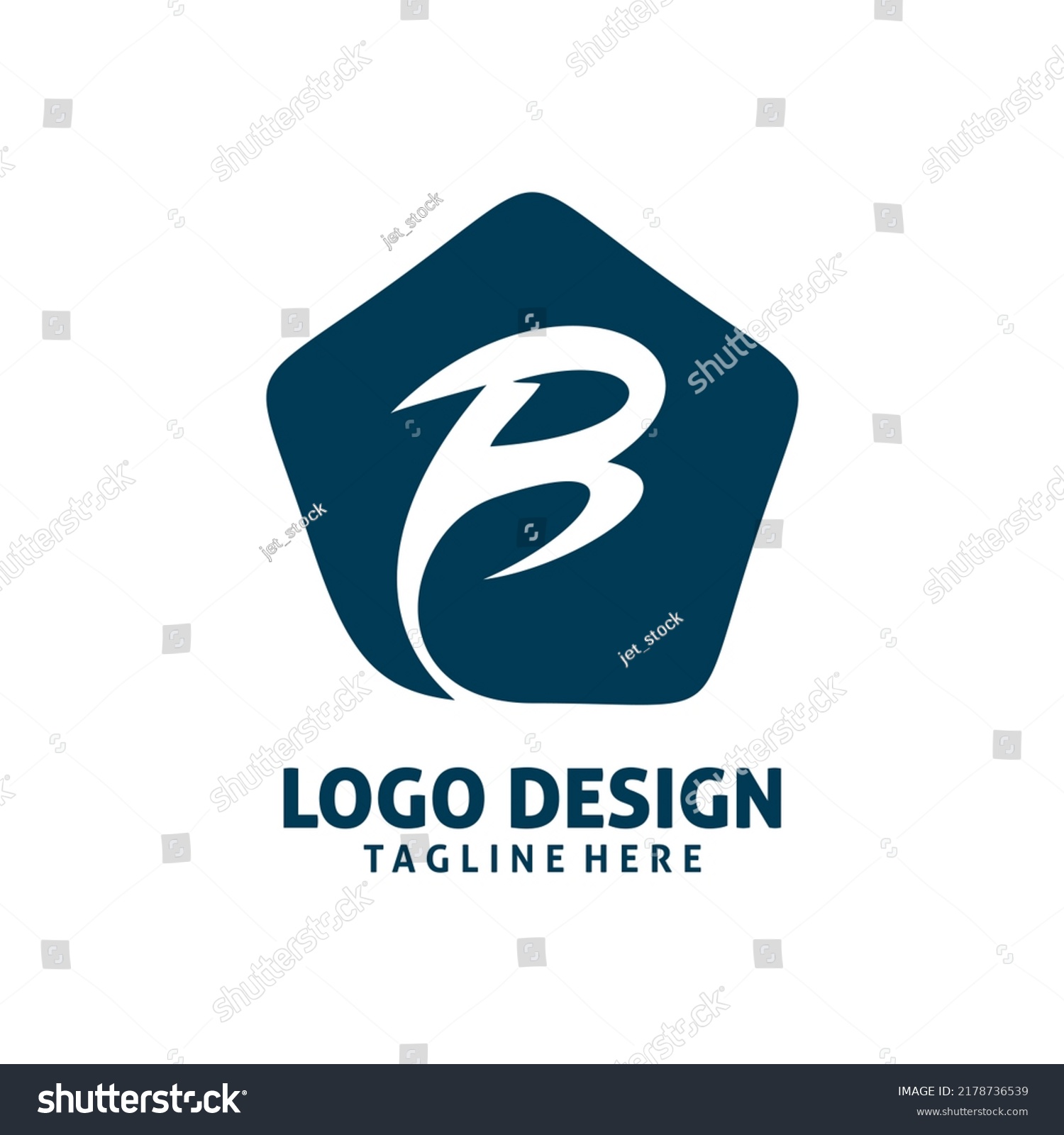 Hexagon Letter B Logo Design Stock Vector (Royalty Free) 2178736539 ...