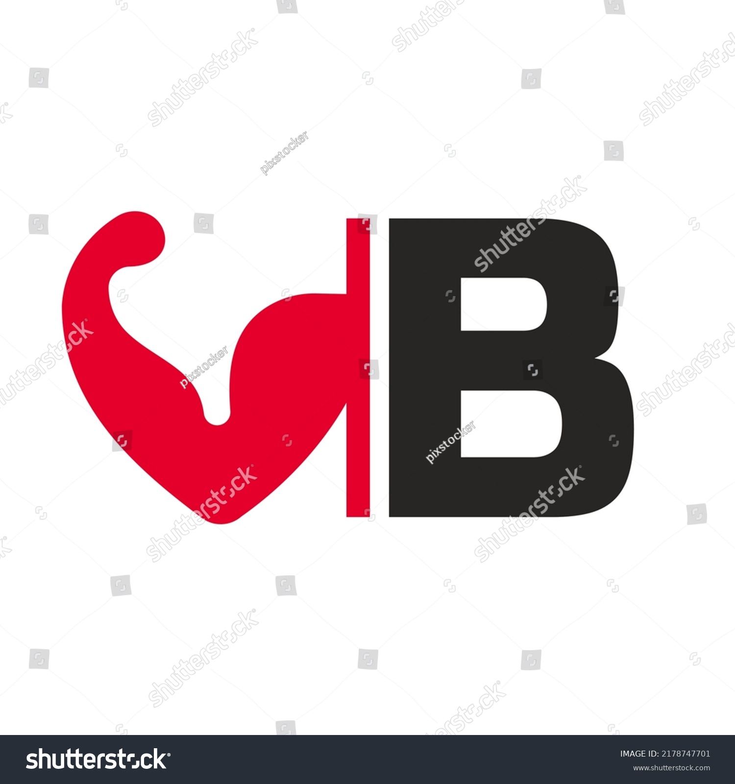 Letter B Fitness Logo Design Healthy Stock Vector (Royalty Free ...