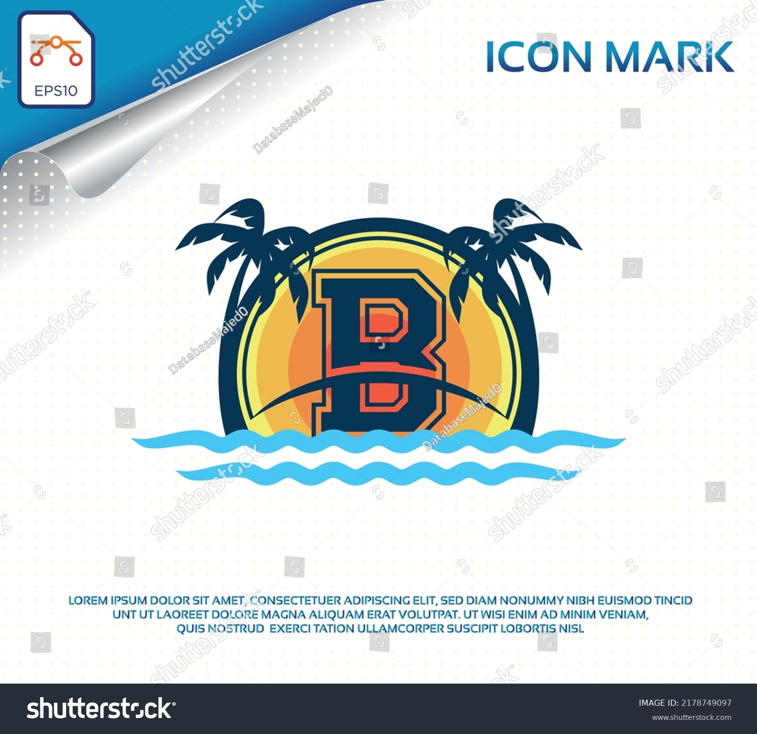 Beach Logo Letter B Premium Vector Stock Vector (Royalty Free ...