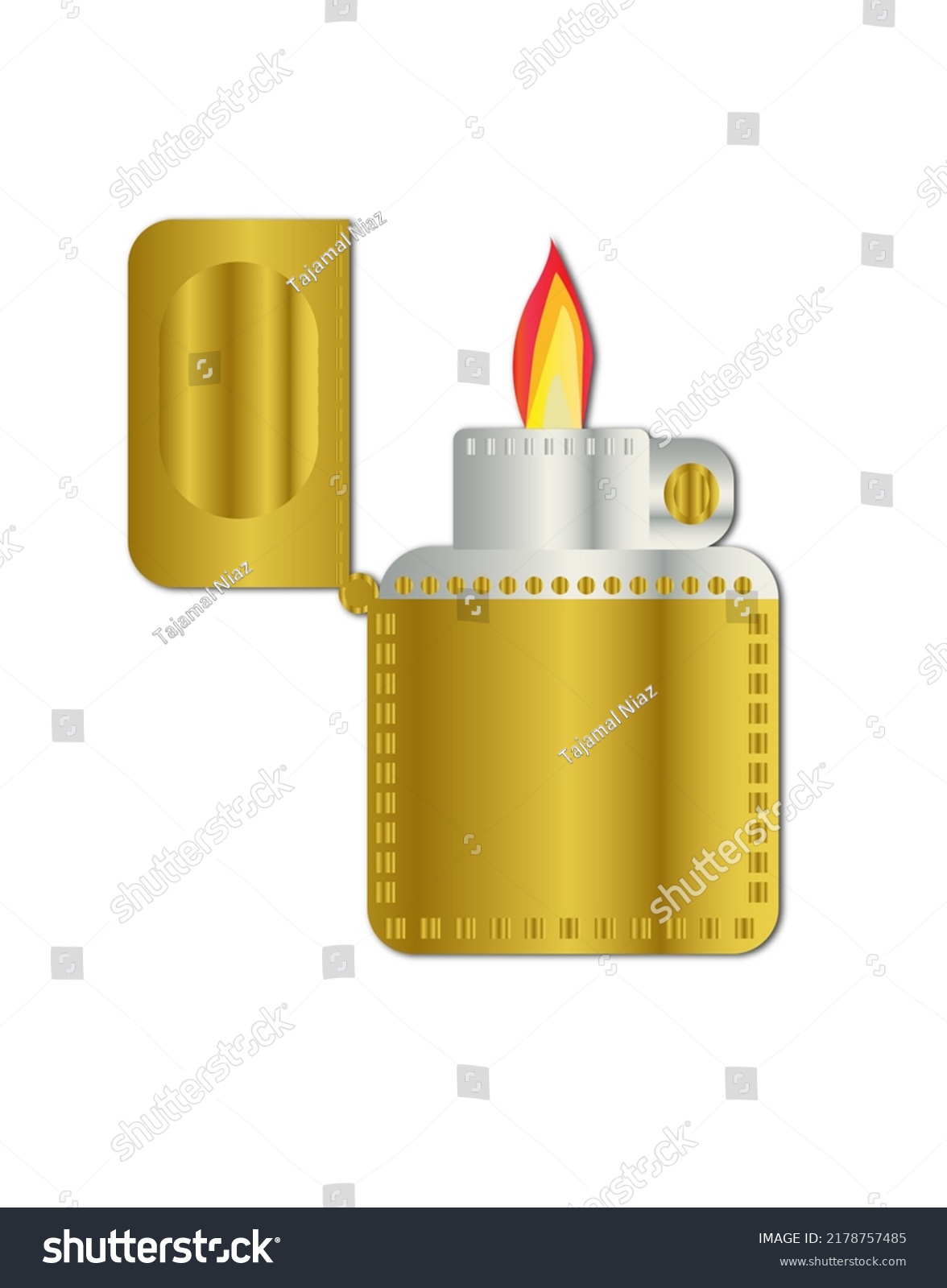 Cigarette Lighter Golden Color Illustration Arts Stock Illustration ...