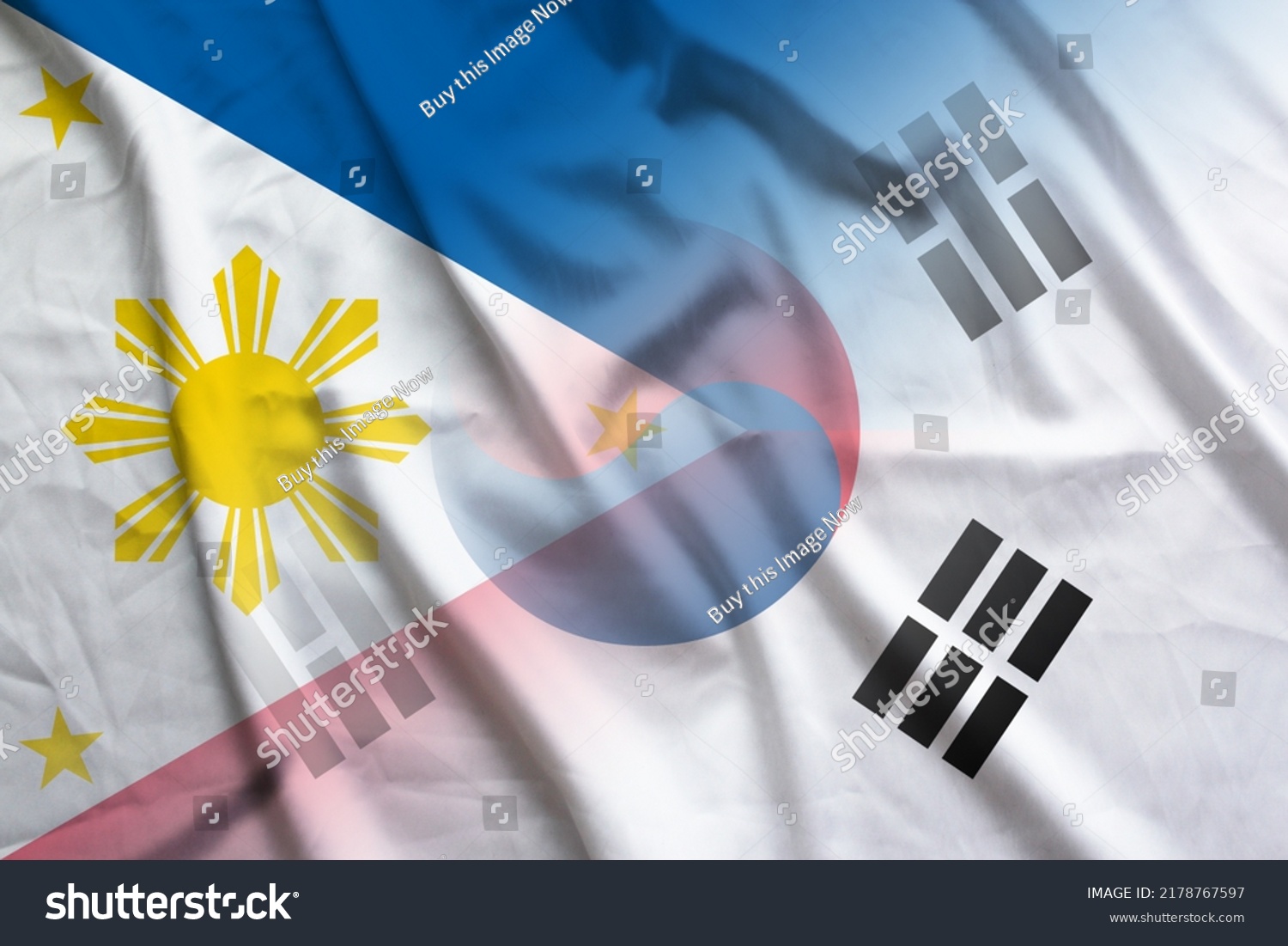 Philippines South Korea Official Flag International Stock Illustration ...