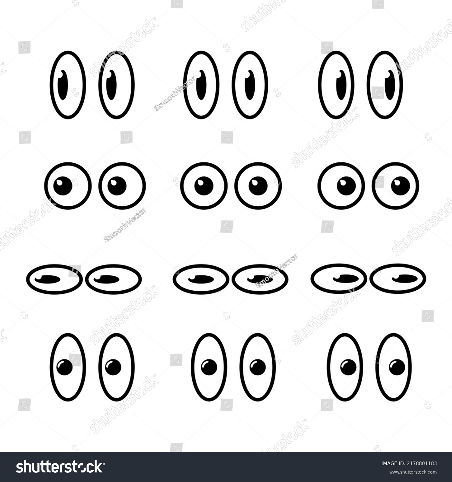 Various Minimal Eye Design Simple Eye Stock Vector (Royalty Free ...