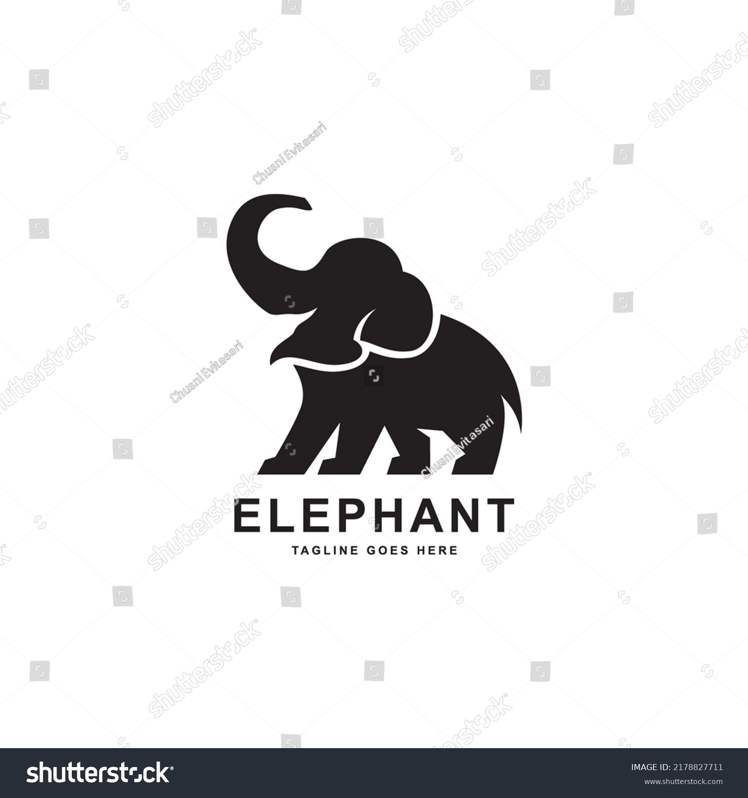 Drawing Elephant Logo Style Design Inspiration Stock Vector (Royalty ...