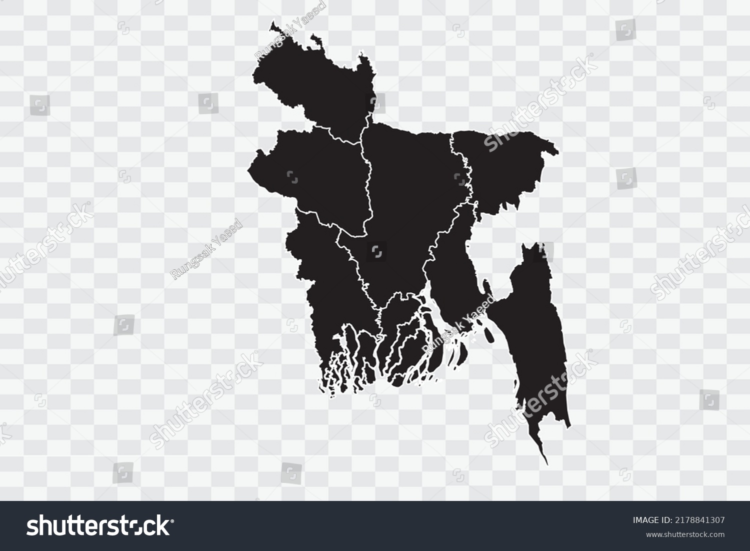 Bangladesh Map Black Color On White Stock Vector Royalty Free