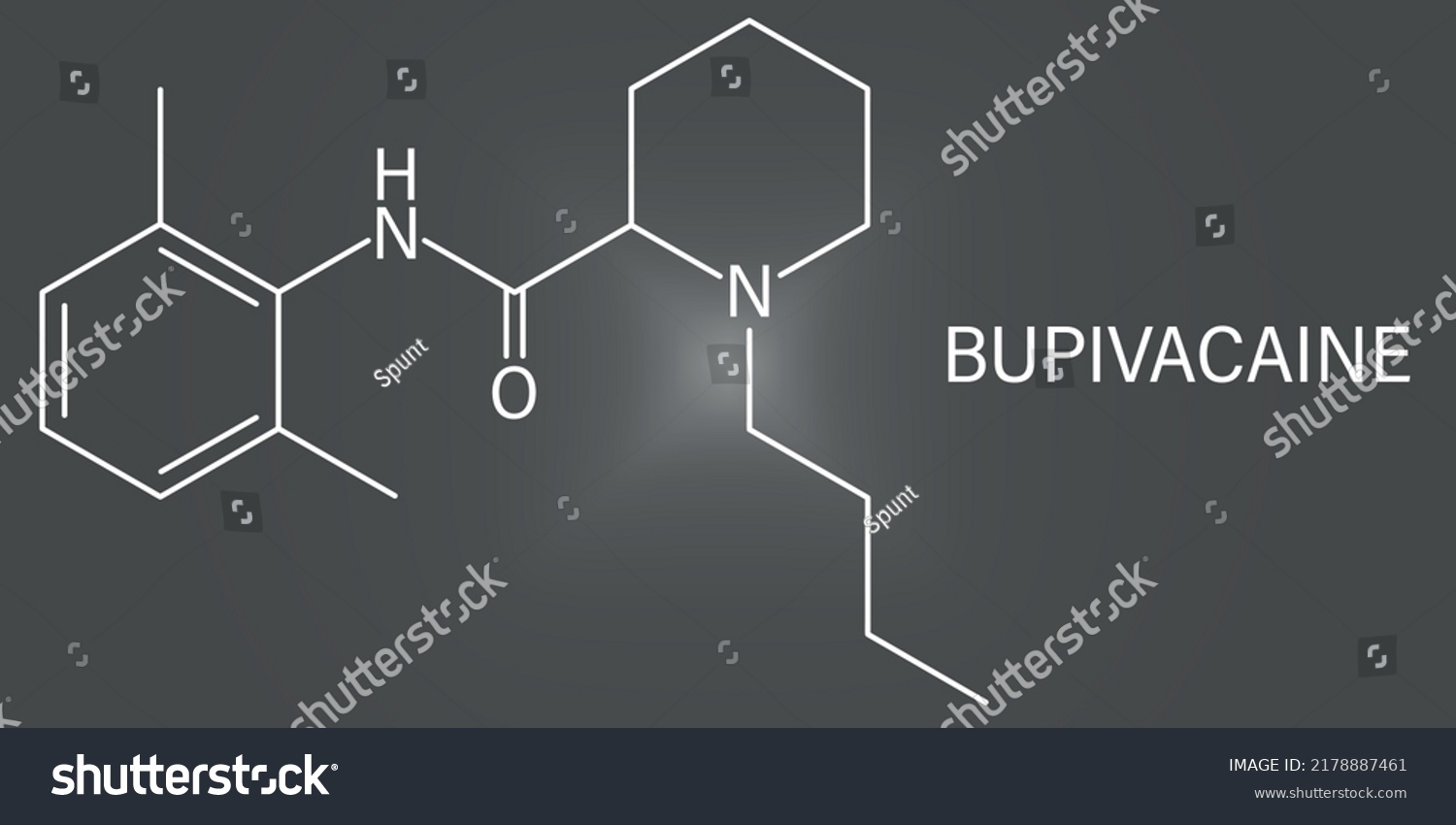 Vektor Stok Skeletal Formula Bupivacaine Epidural Anesthetic Drug ...