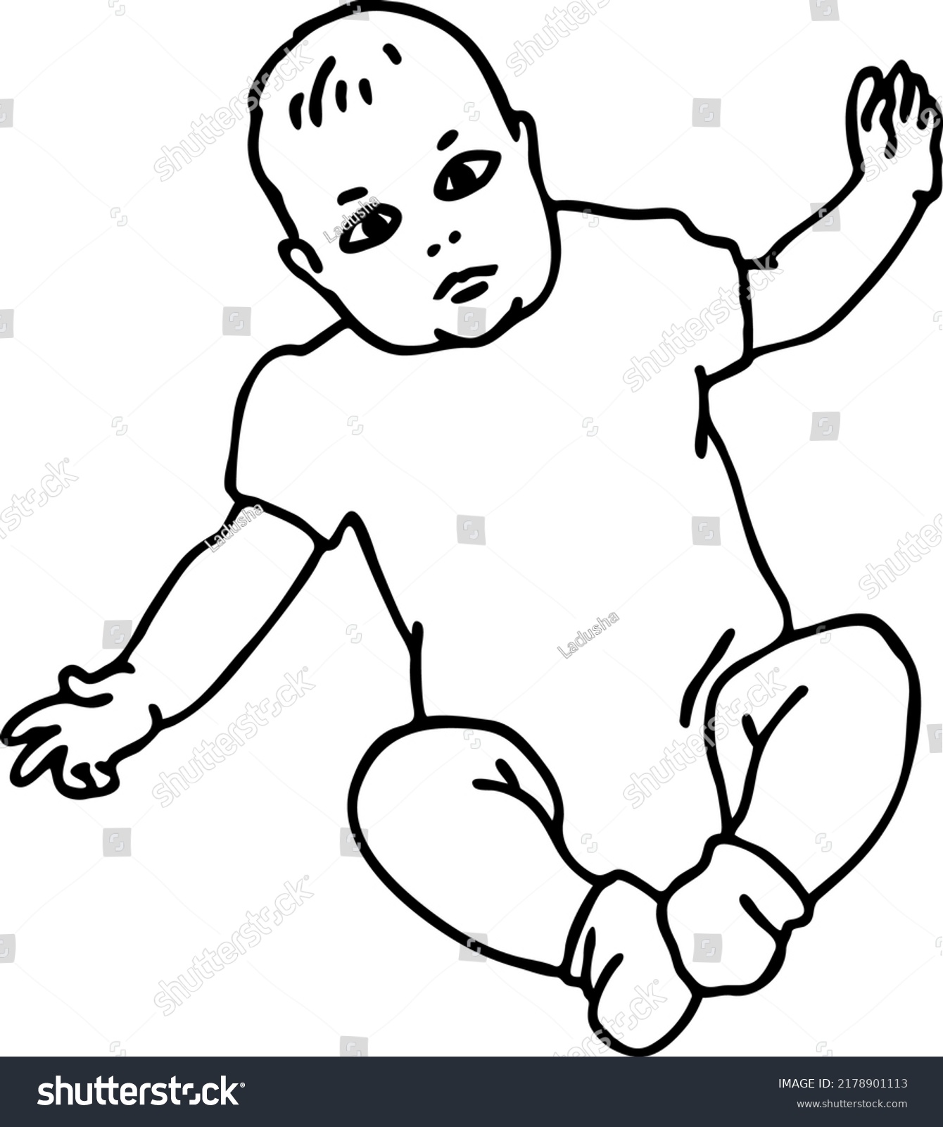 baby-laying-moving-arms-legs-nice-stock-vector-royalty-free