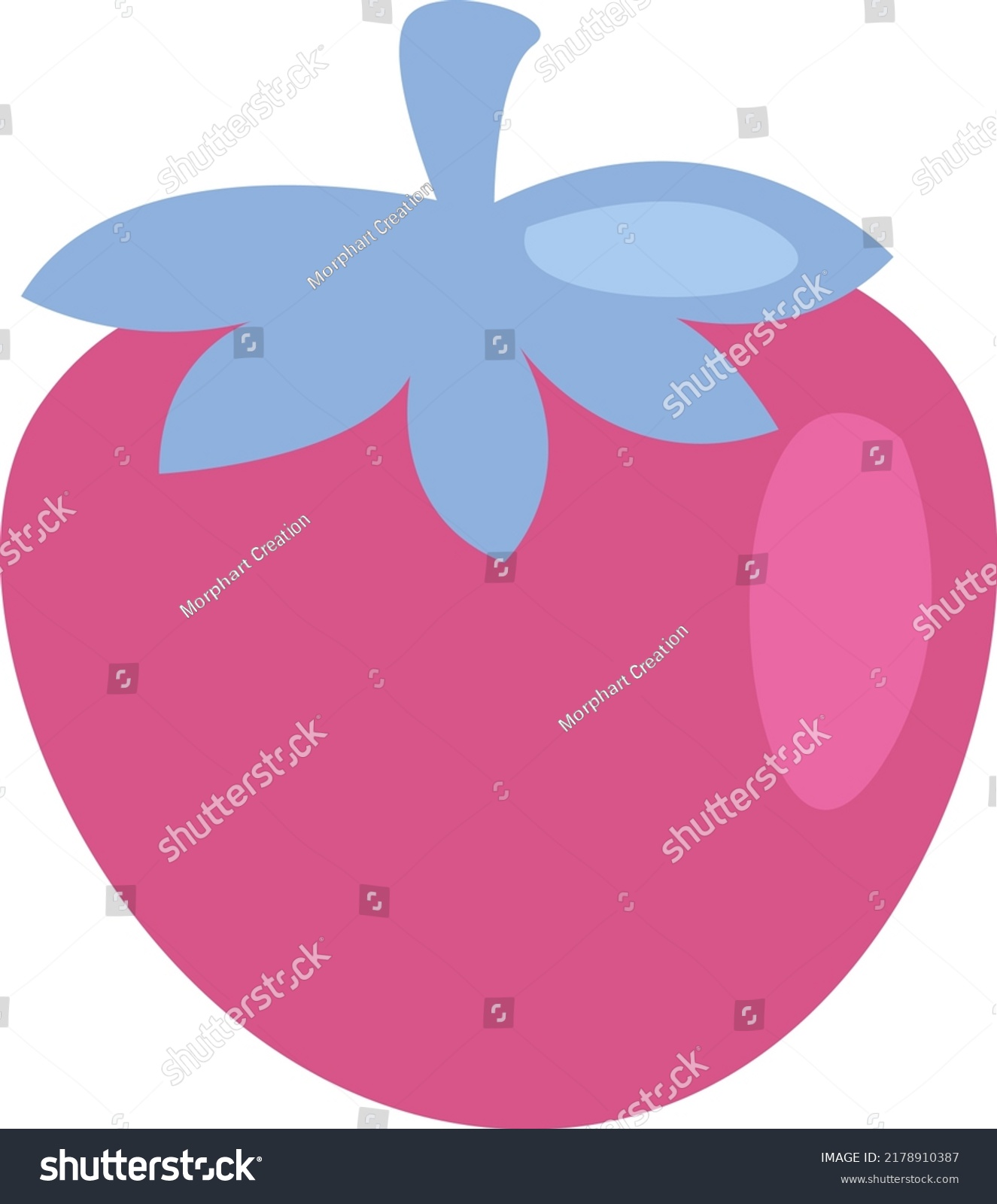 Pink Strawberry Illustration Vector On White Stock Vector Royalty Free