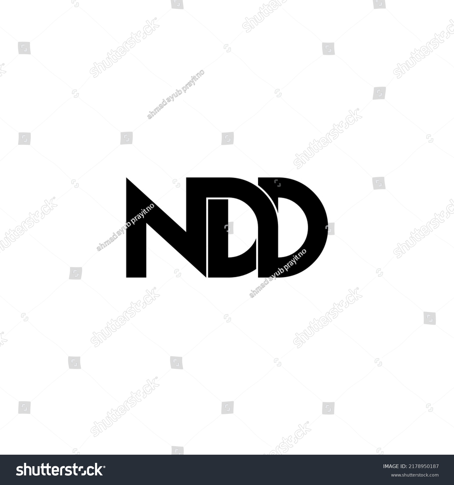 Ndd Typography Letter Monogram Logo Design Stock Vector (Royalty Free ...