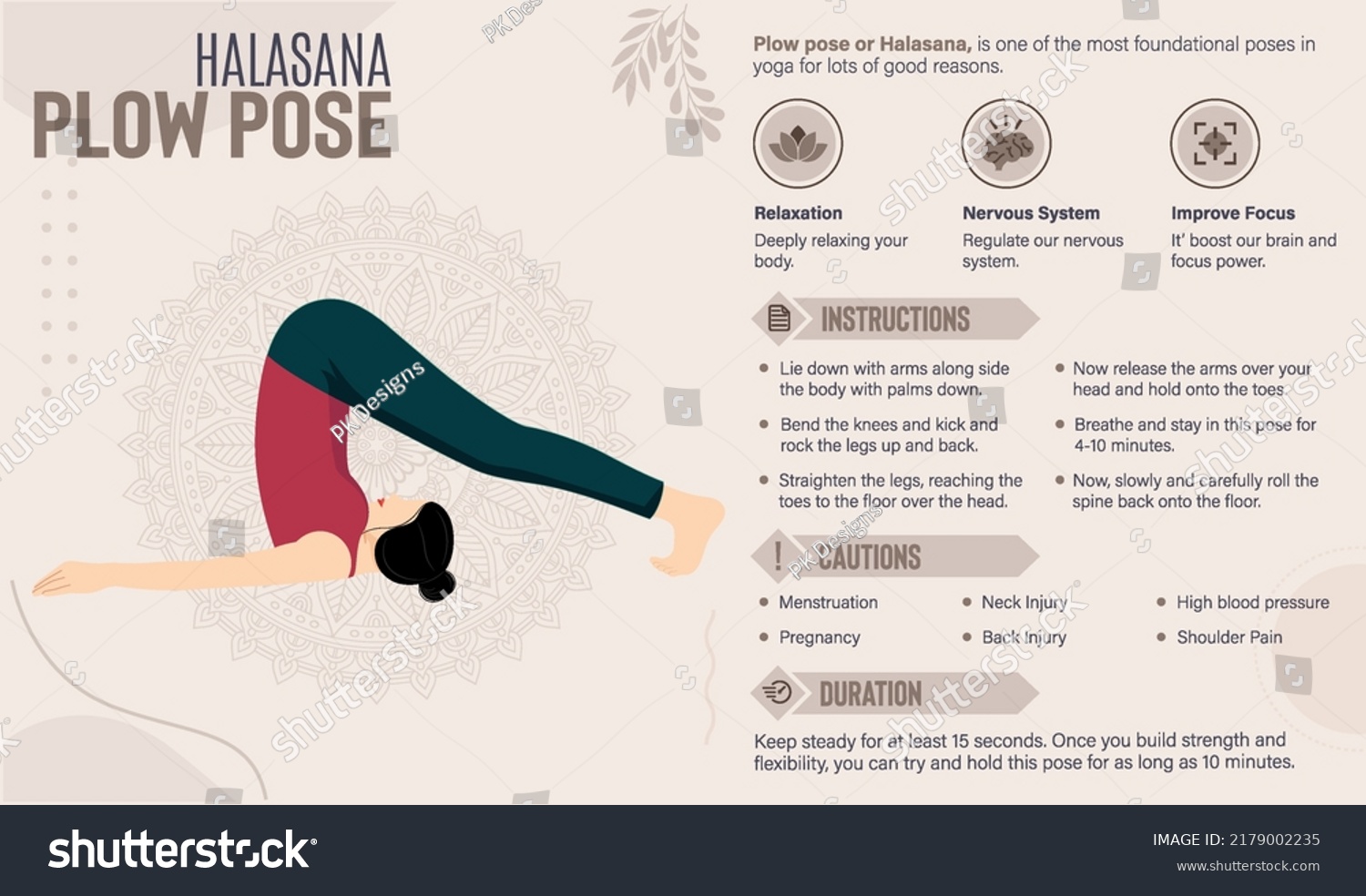 Plow Pose Guide Benefits Yoga Poses Stock Vector (Royalty Free ...