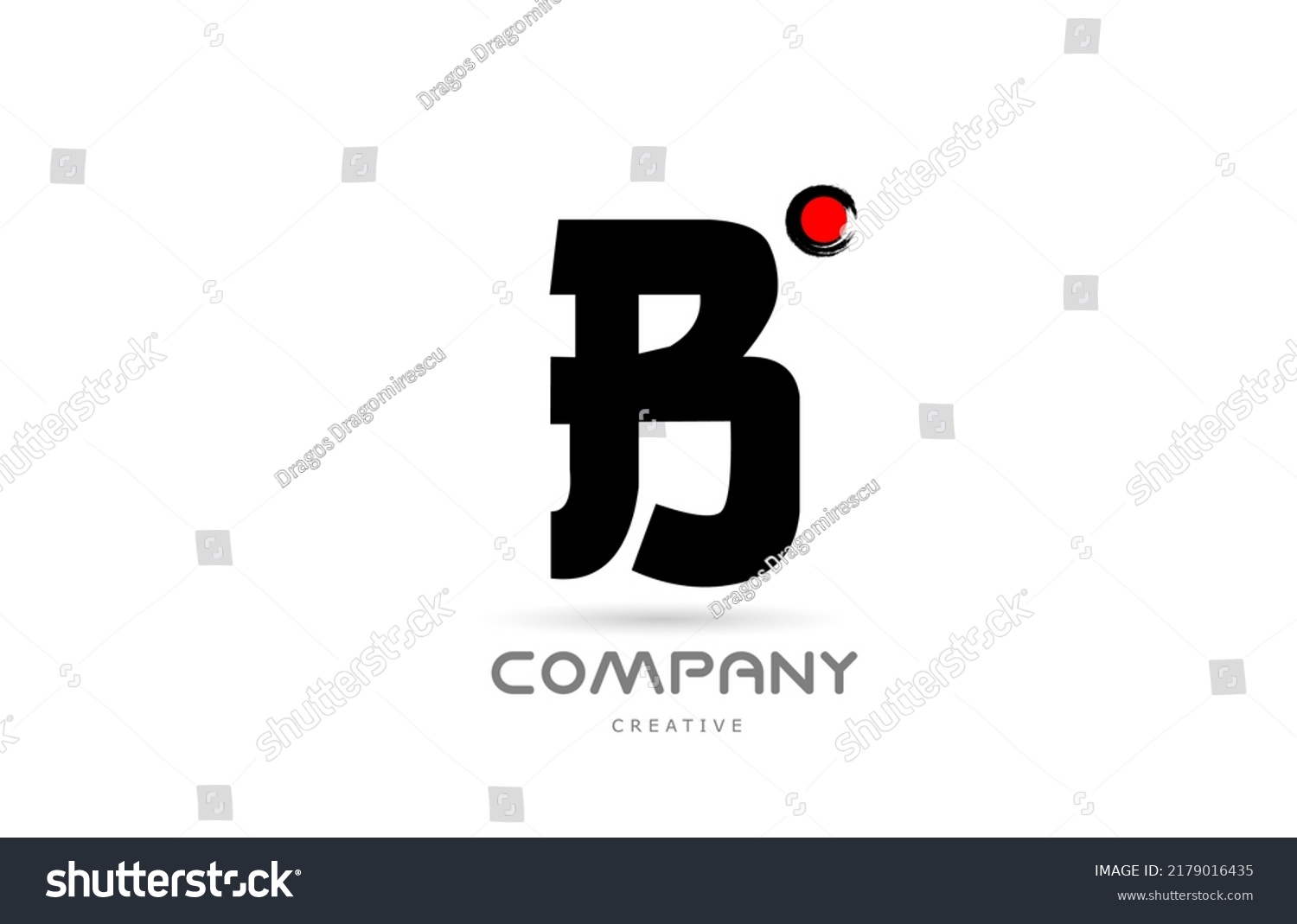 Simple Black White B Alphabet Letter Stock Vector (Royalty Free ...