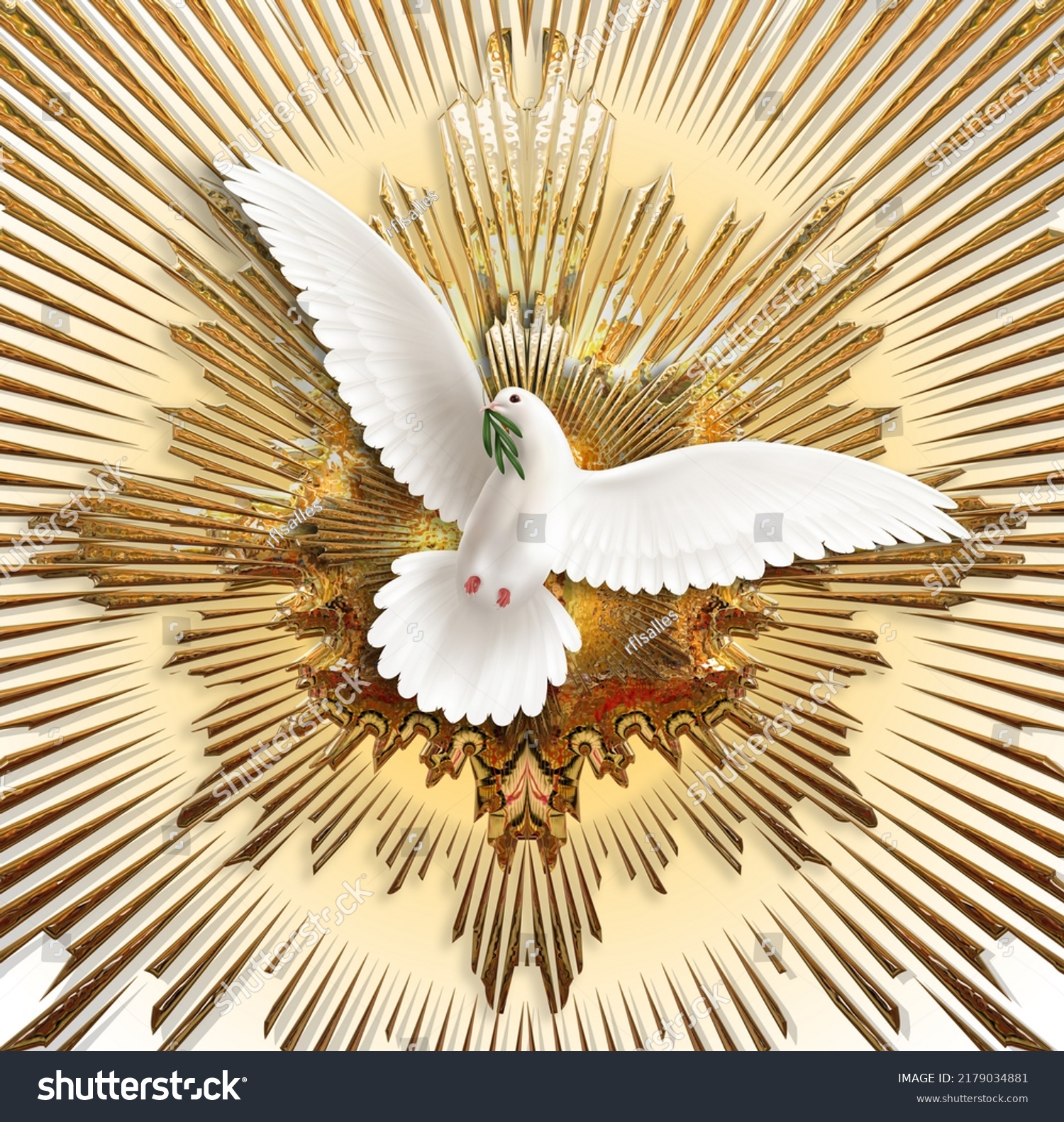 Divine Holy Spirit Golden Background Stock Illustration 2179034881