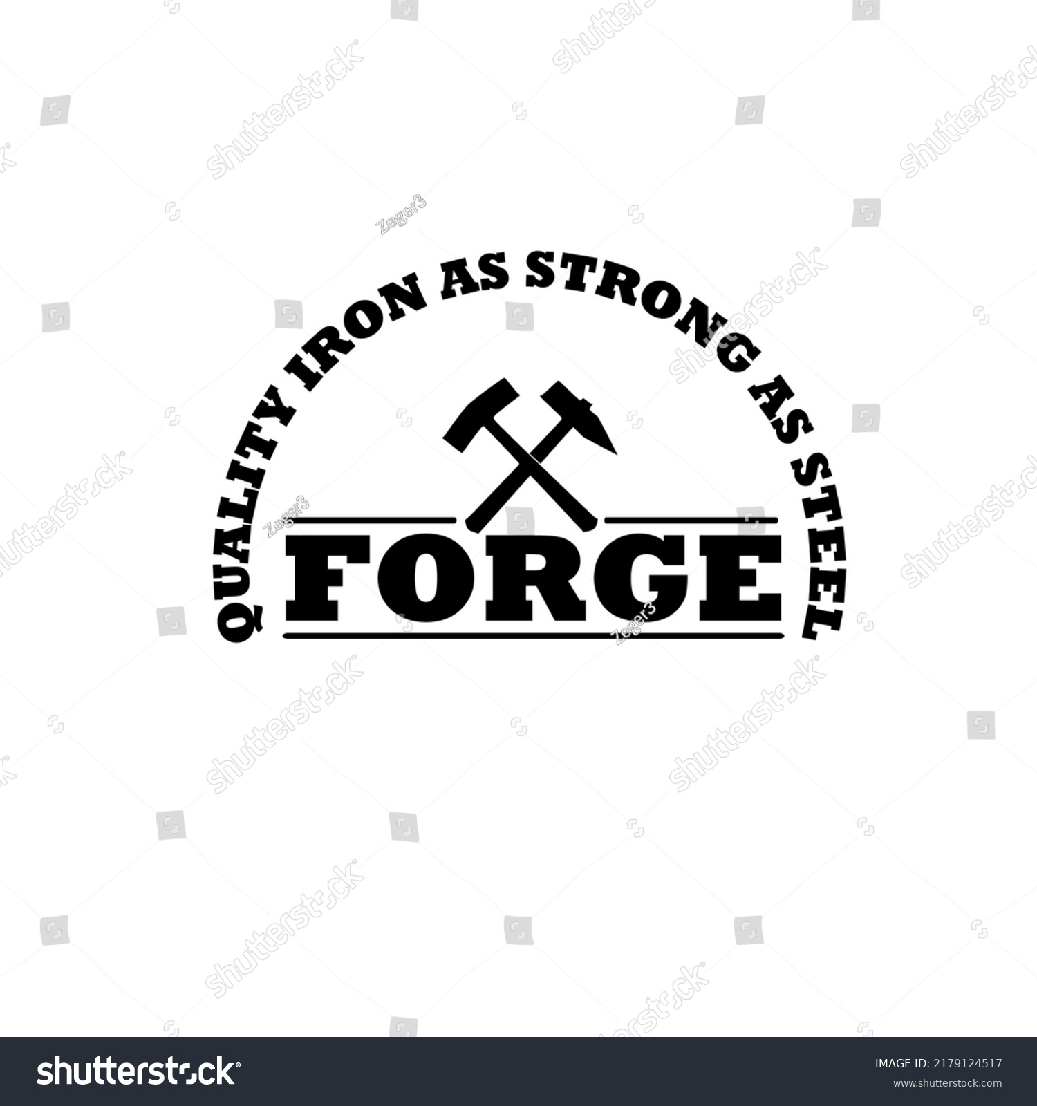 Forge Logo Black White Style Design Stock Vector Royalty Free