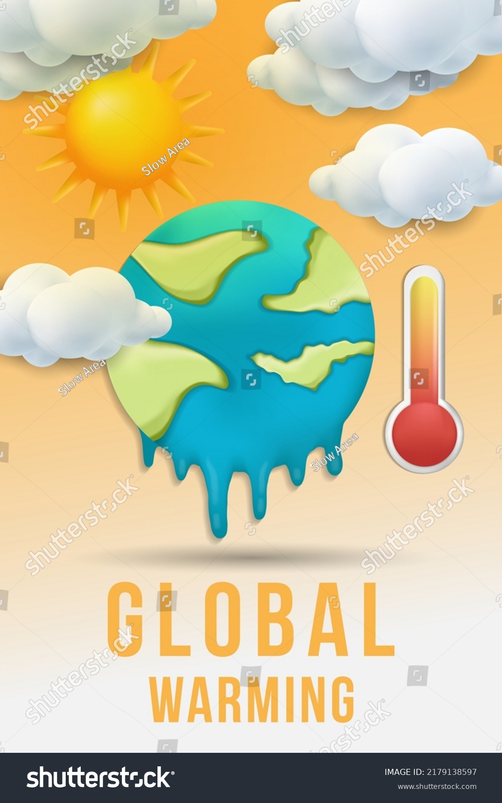 Realistic Global Warming Vertical Poster Banner Stock Vector (Royalty ...