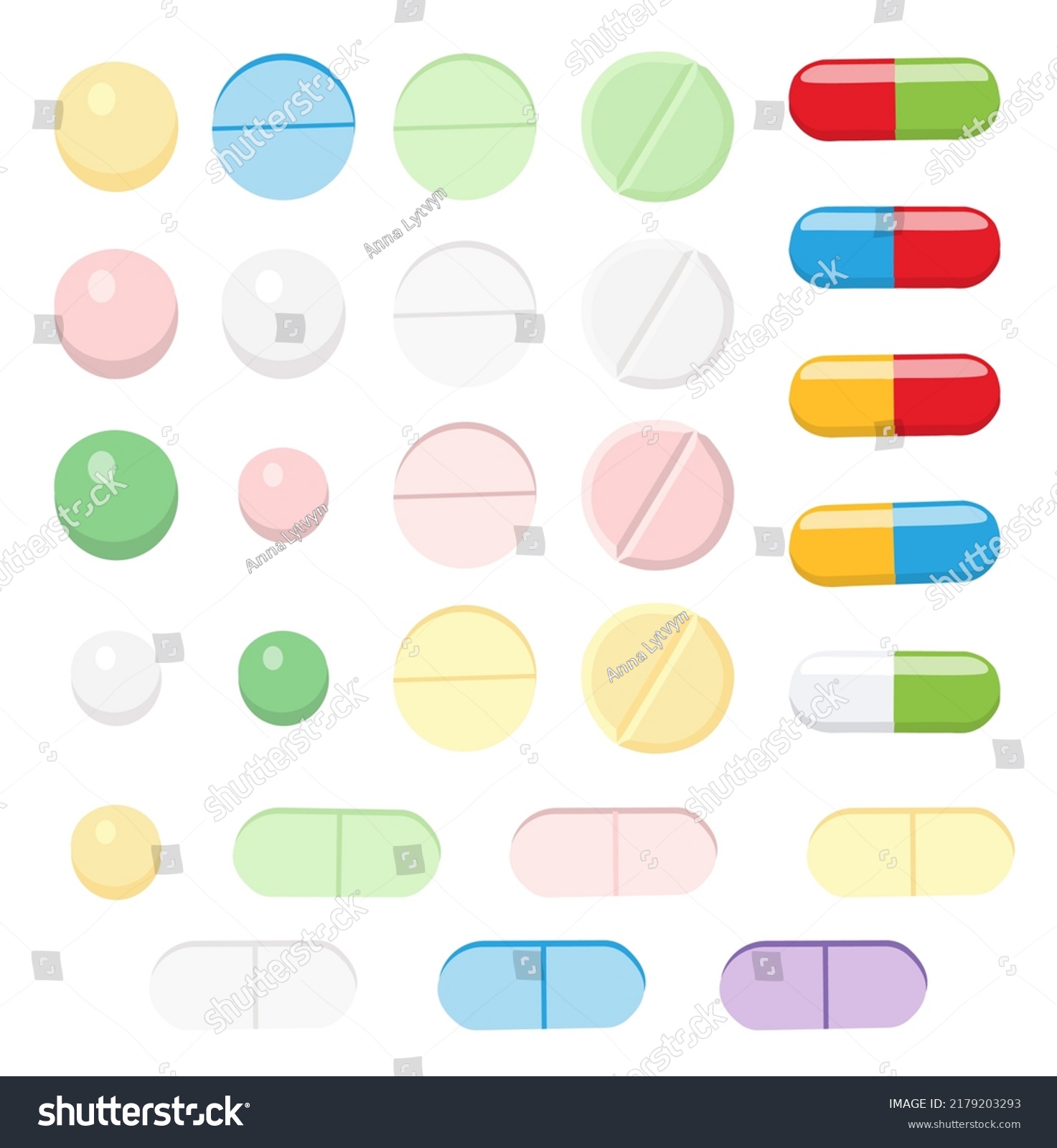 Set Drugs Different Shapes Colors Illustration Stock Vector (Royalty ...