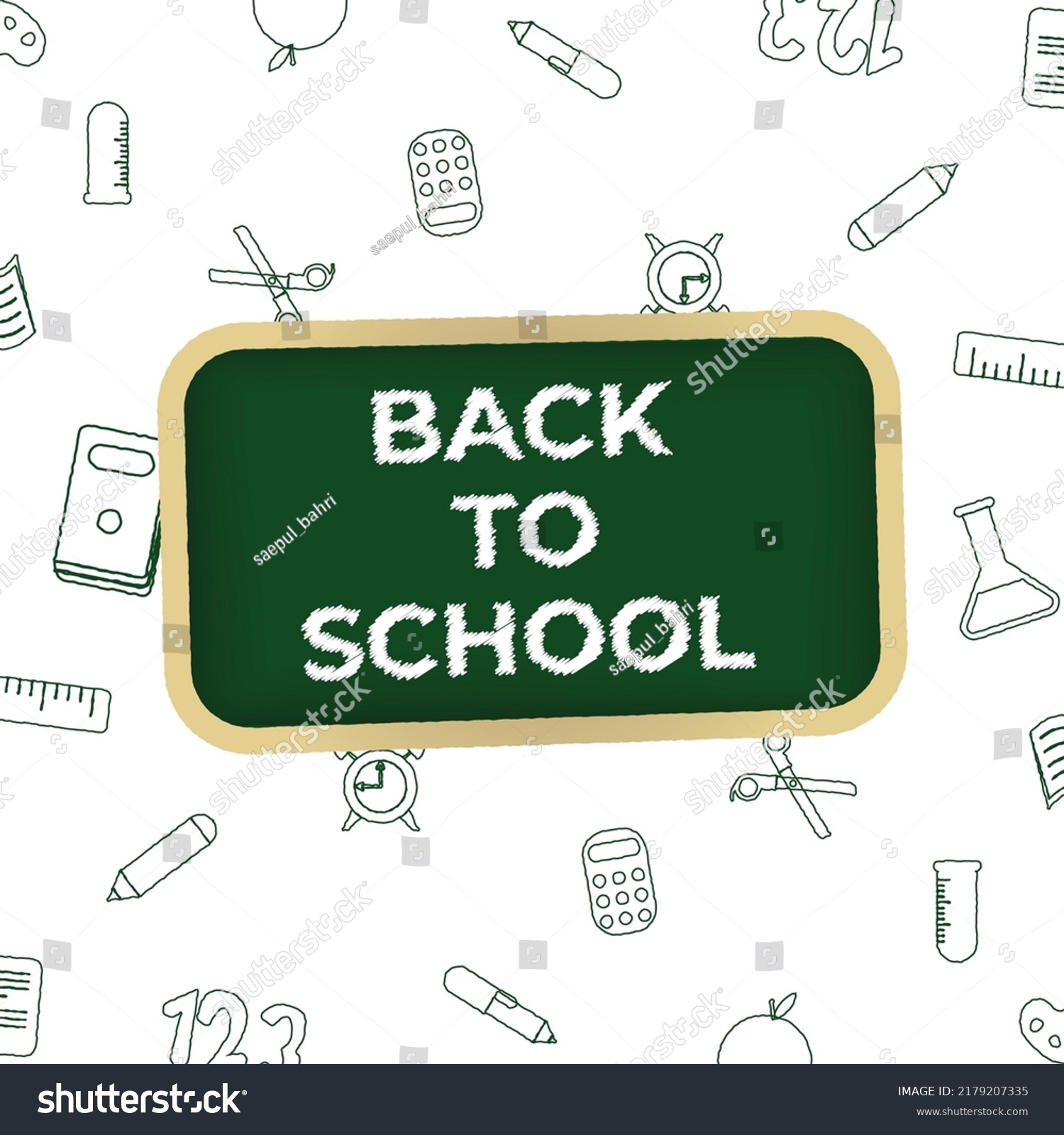 Welcome Back School Background School Tools Stock Vector (Royalty Free ...