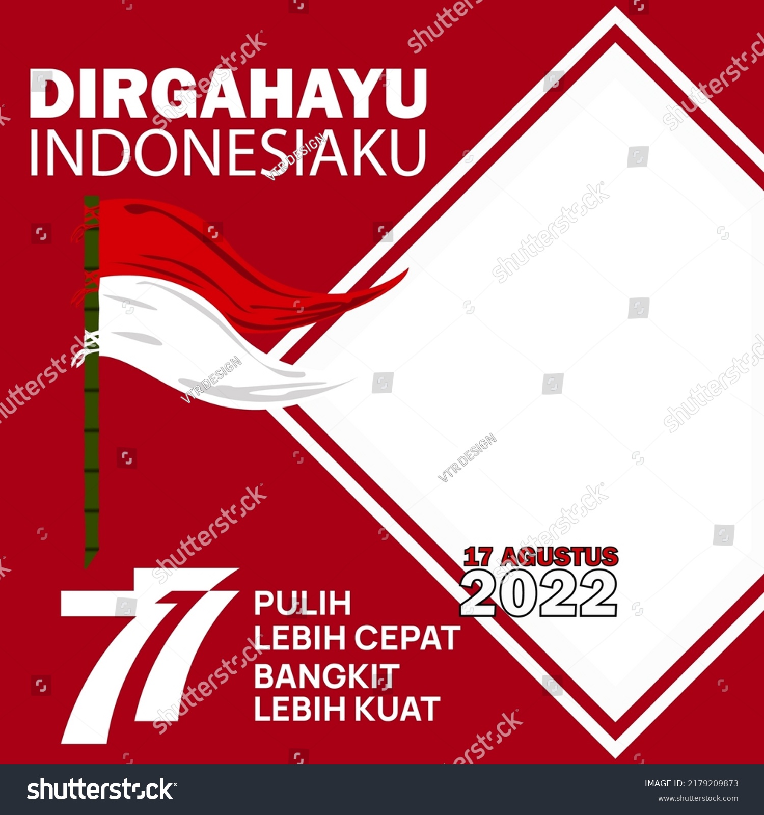 Twibbon 17 Agustus 2022 Dirgahayu Indonesiaku Stock Vector (Royalty ...