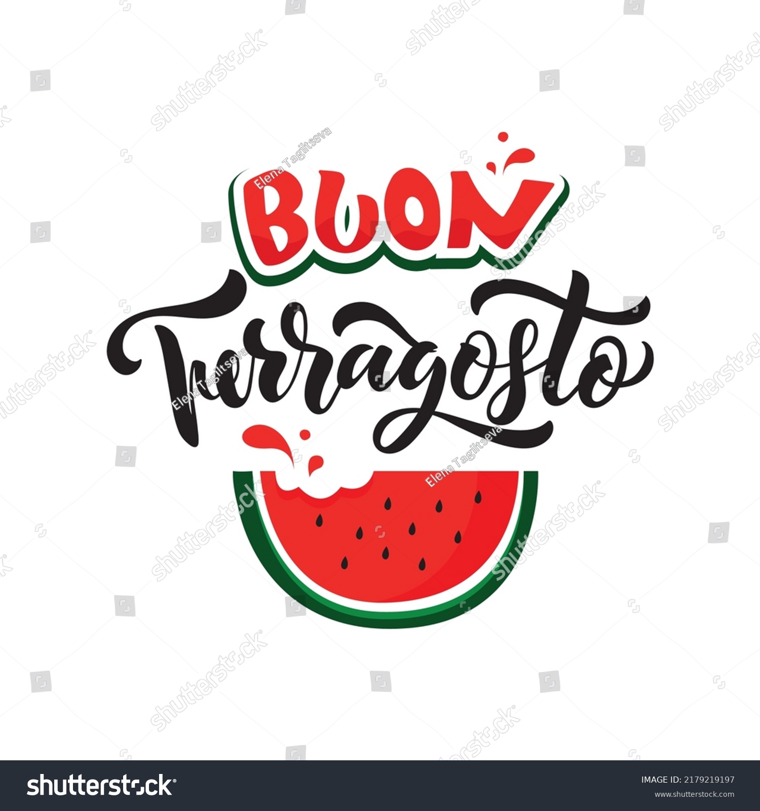 Buon Ferragosto Happy Ferragosto Italian Summer Stock Vector (Royalty ...