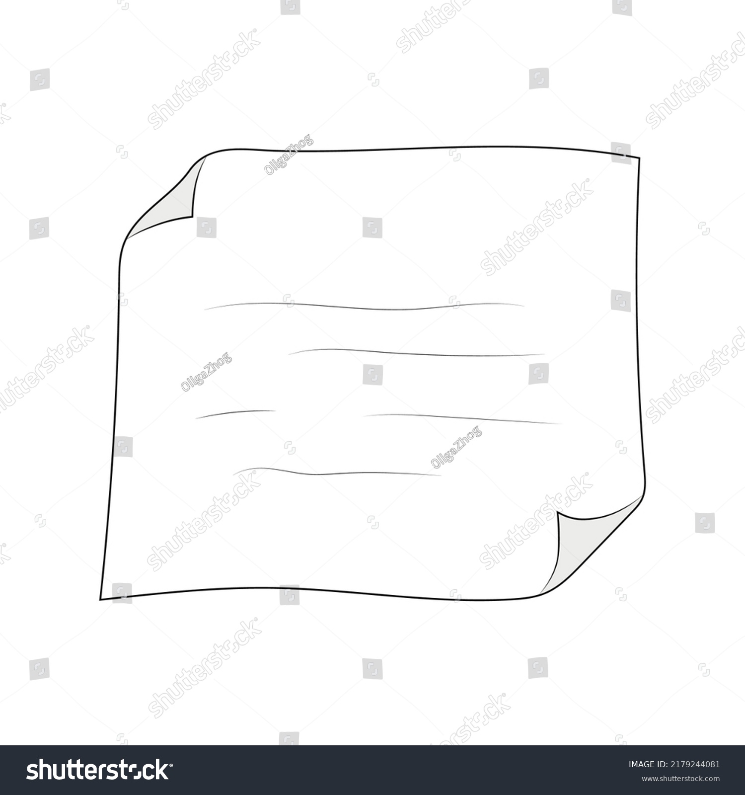 Sheet Paper Bent Corner Blank White Stock Vector (Royalty Free ...