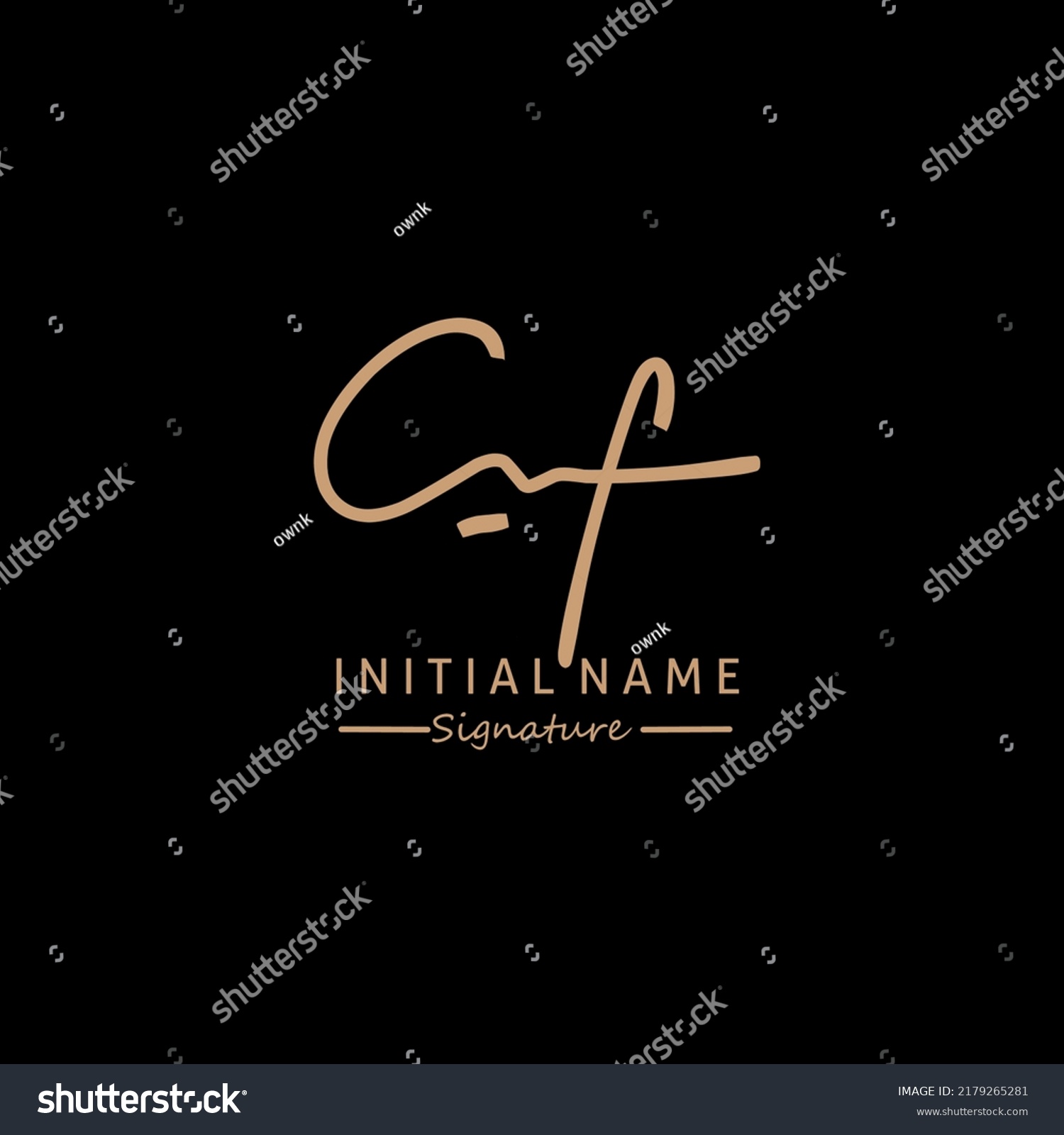 Cf Initial Letter Handwriting Signature Logo Stock Vector (Royalty Free ...