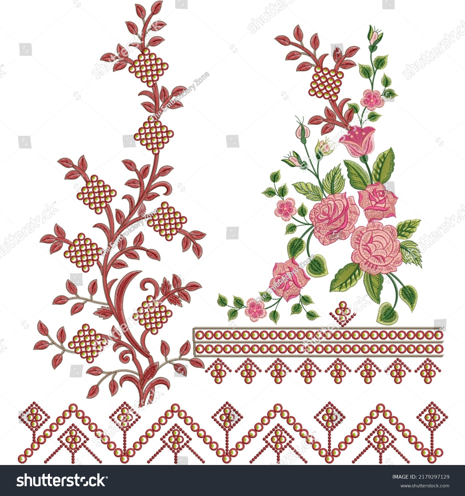 Isolated Embroidery Lace Border Design White Stock Illustration ...