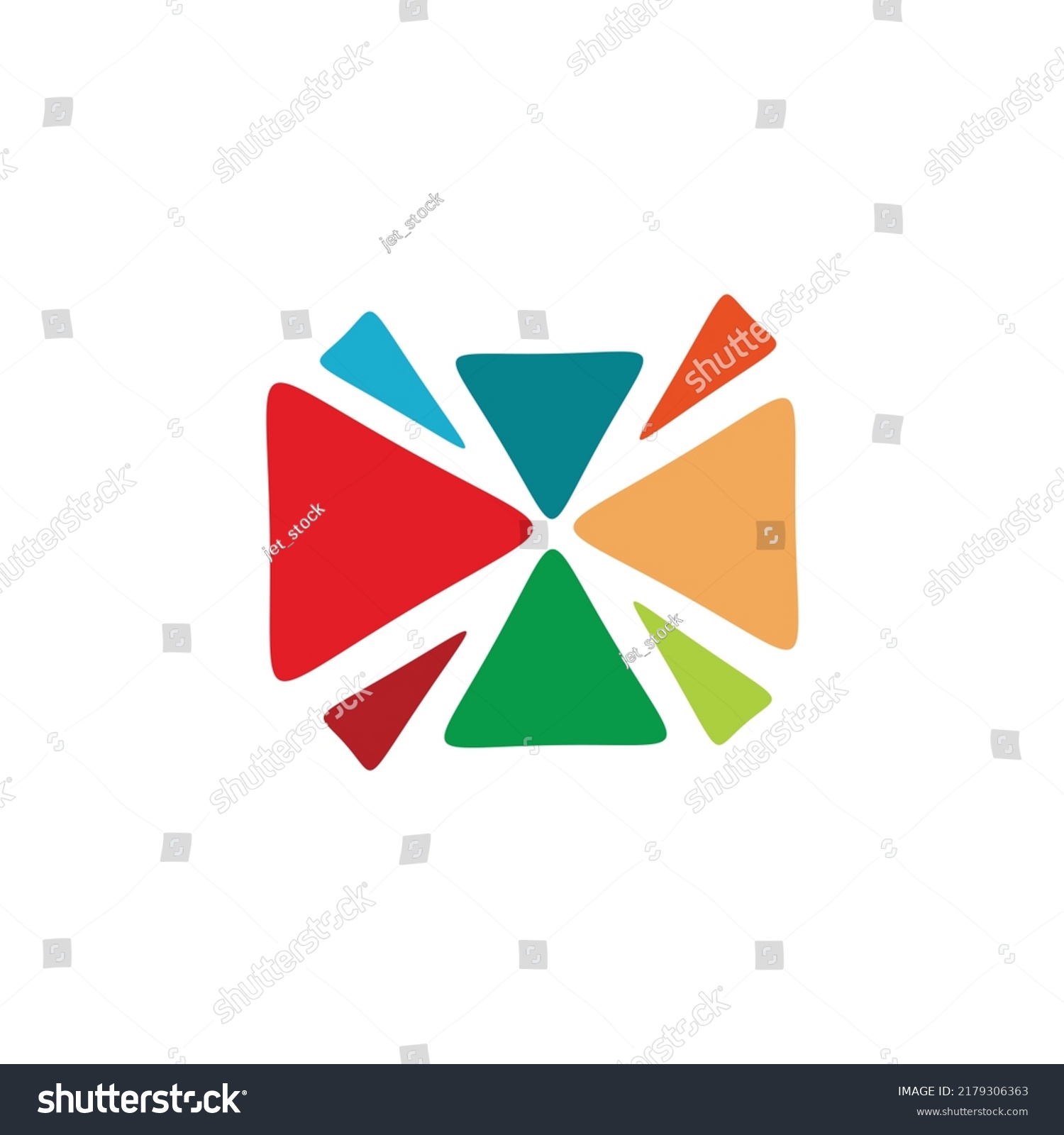 Full Color Triangle Pattern Logo Design Stock Vector (Royalty Free ...