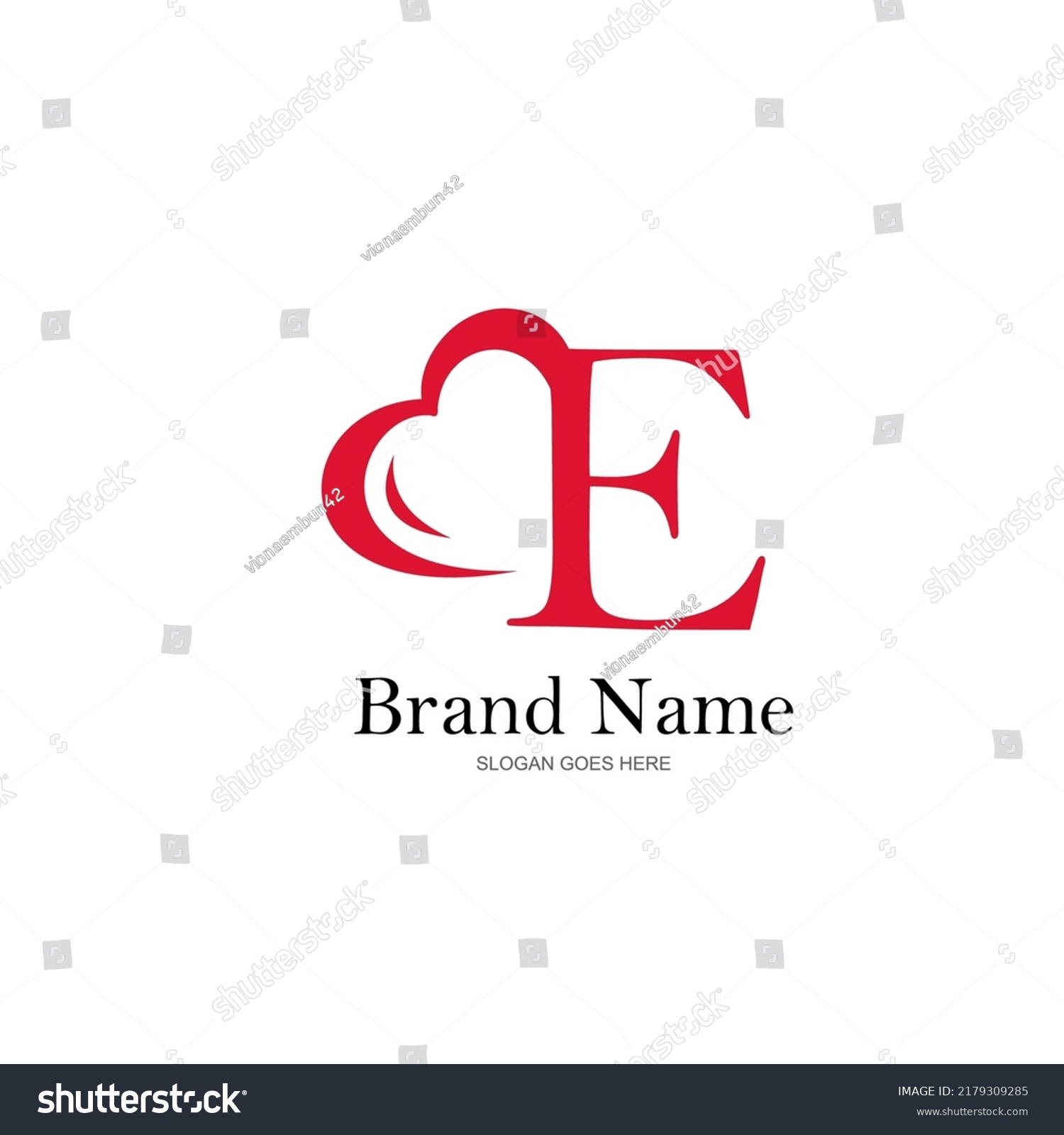 Logo Letter E Heart Vector Combination Stock Vector (Royalty Free ...