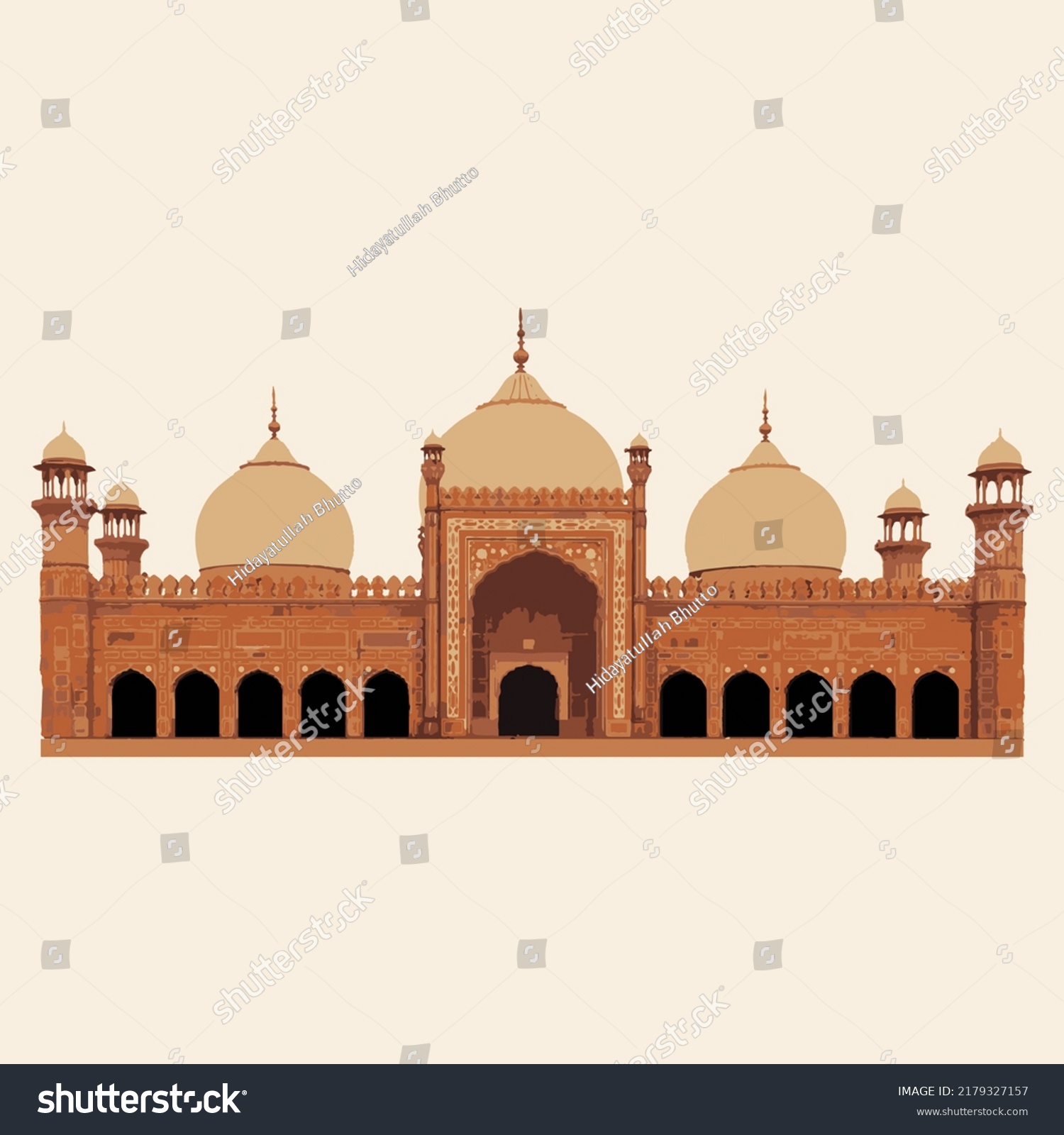 Badshahi Masjid Illustration Islamabad Mosque Pakistan Stock ...