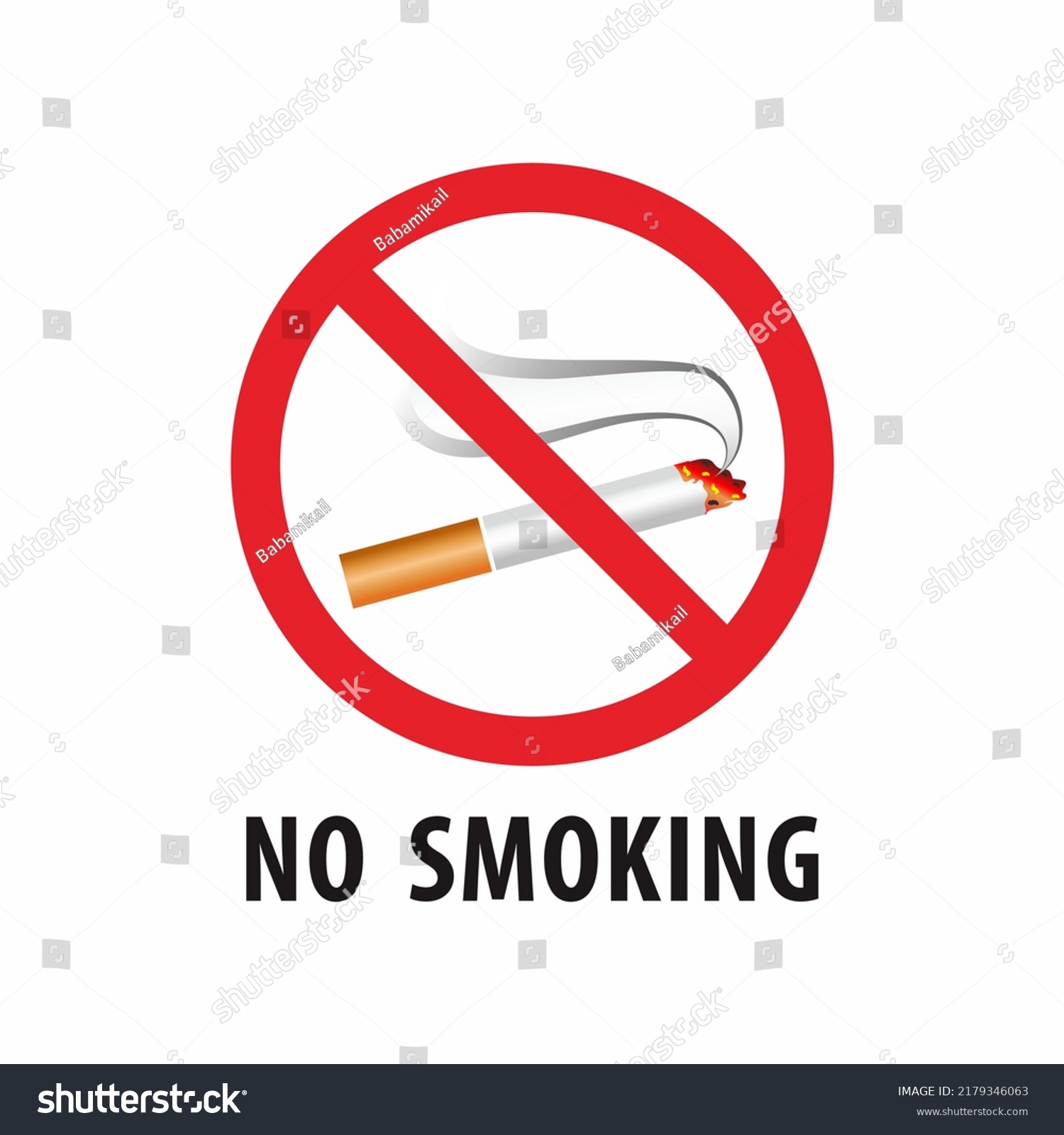 No Smoking Warning Vector Illustration Design Stock Vector (Royalty ...