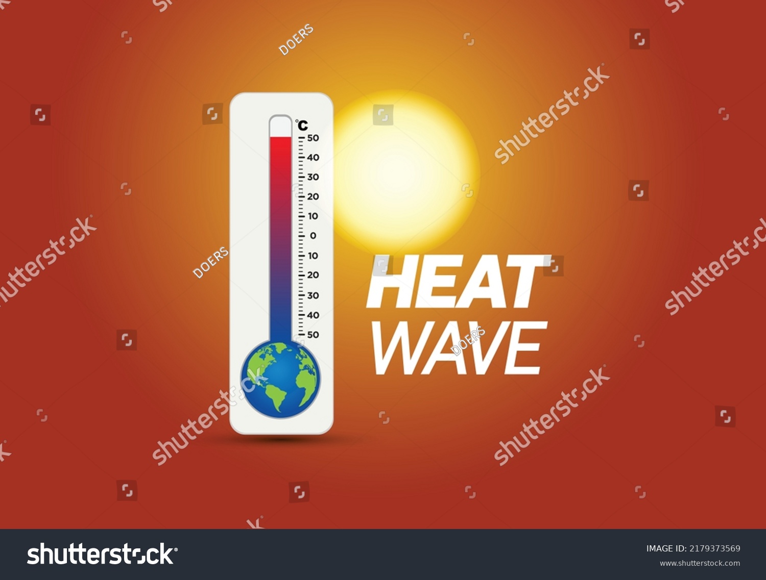 Hot Summer Heat Wave Concept Vector Stock Vector (Royalty Free