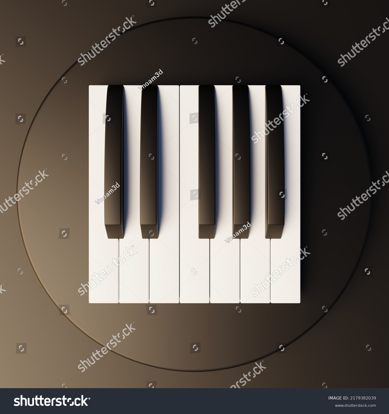 Top View Piano Keyboard Octave On Stock Illustration 2179382039