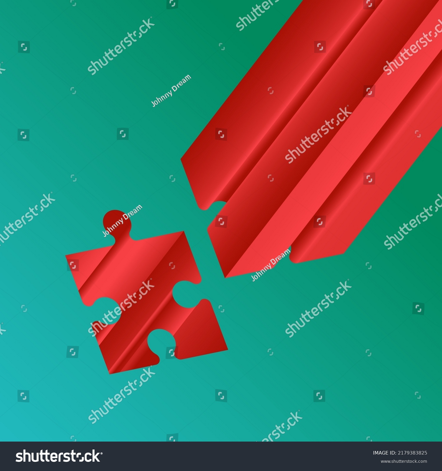 Jigsaw Puzzle Pieces Placed On Green Stock Vector (Royalty Free ...