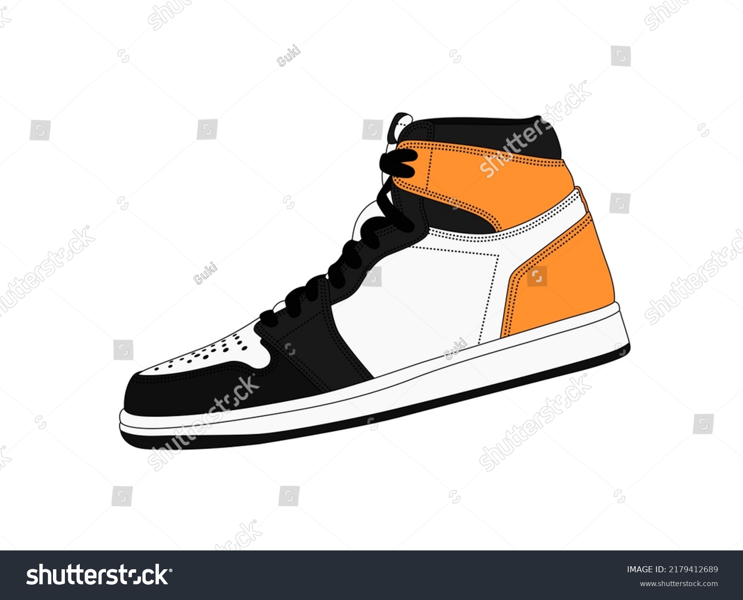 Vector Sneakers Illustration Isolated On White Stock Vector (Royalty ...