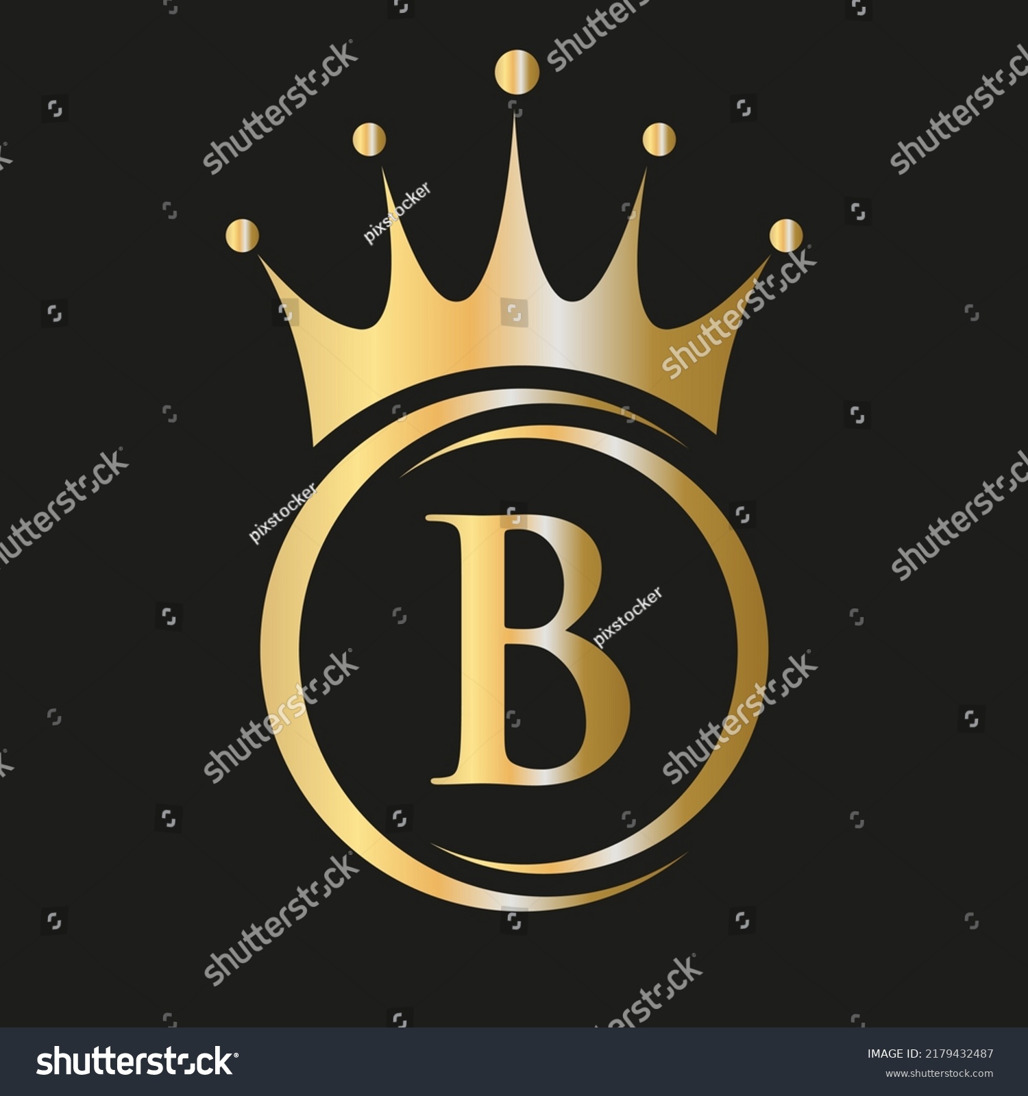 Letter B Crown Logo Royal Crown Stock Vector (Royalty Free) 2179432487 ...