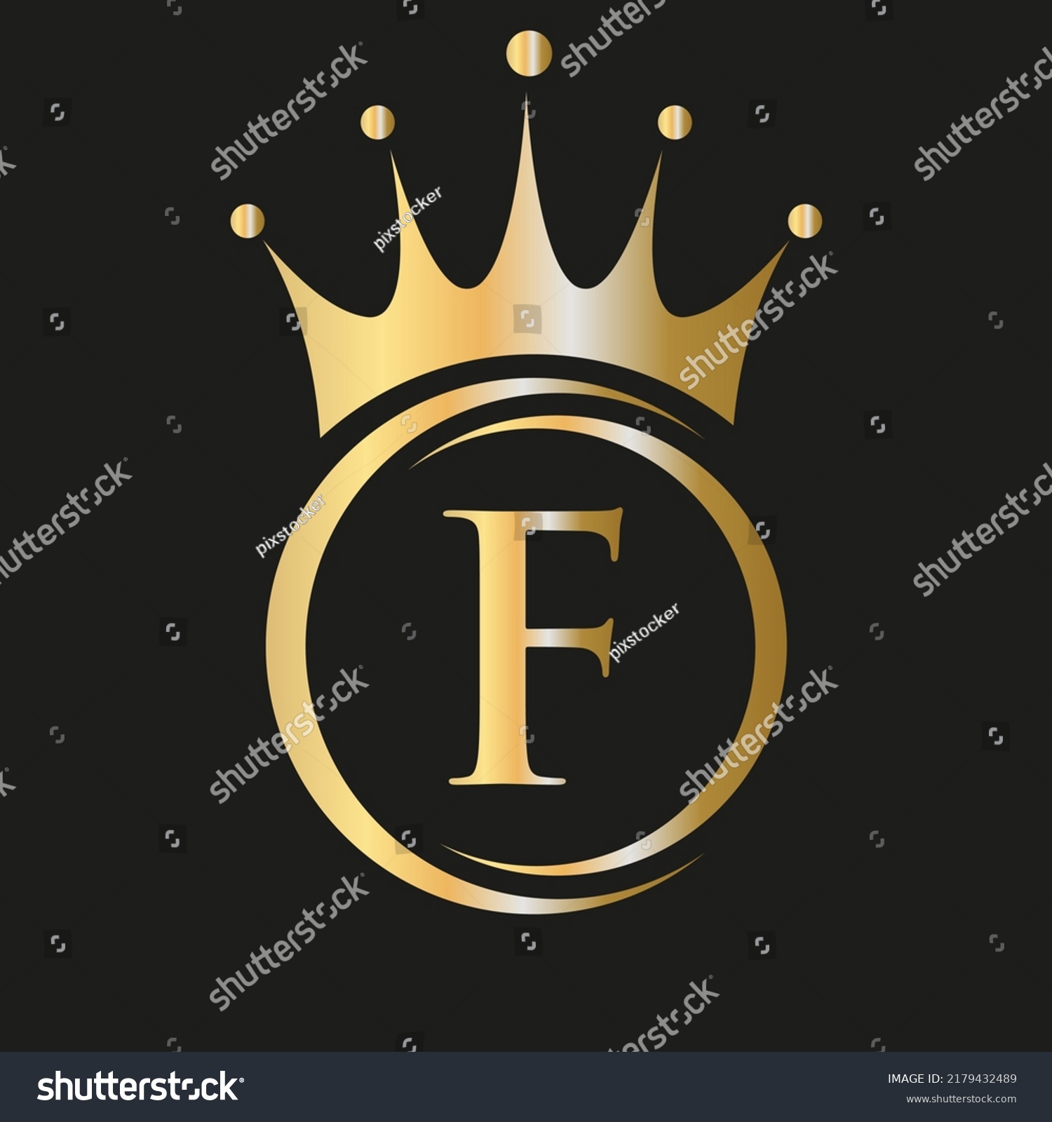 Letter F Crown Logo Royal Crown Stock Vector (Royalty Free) 2179432489 ...