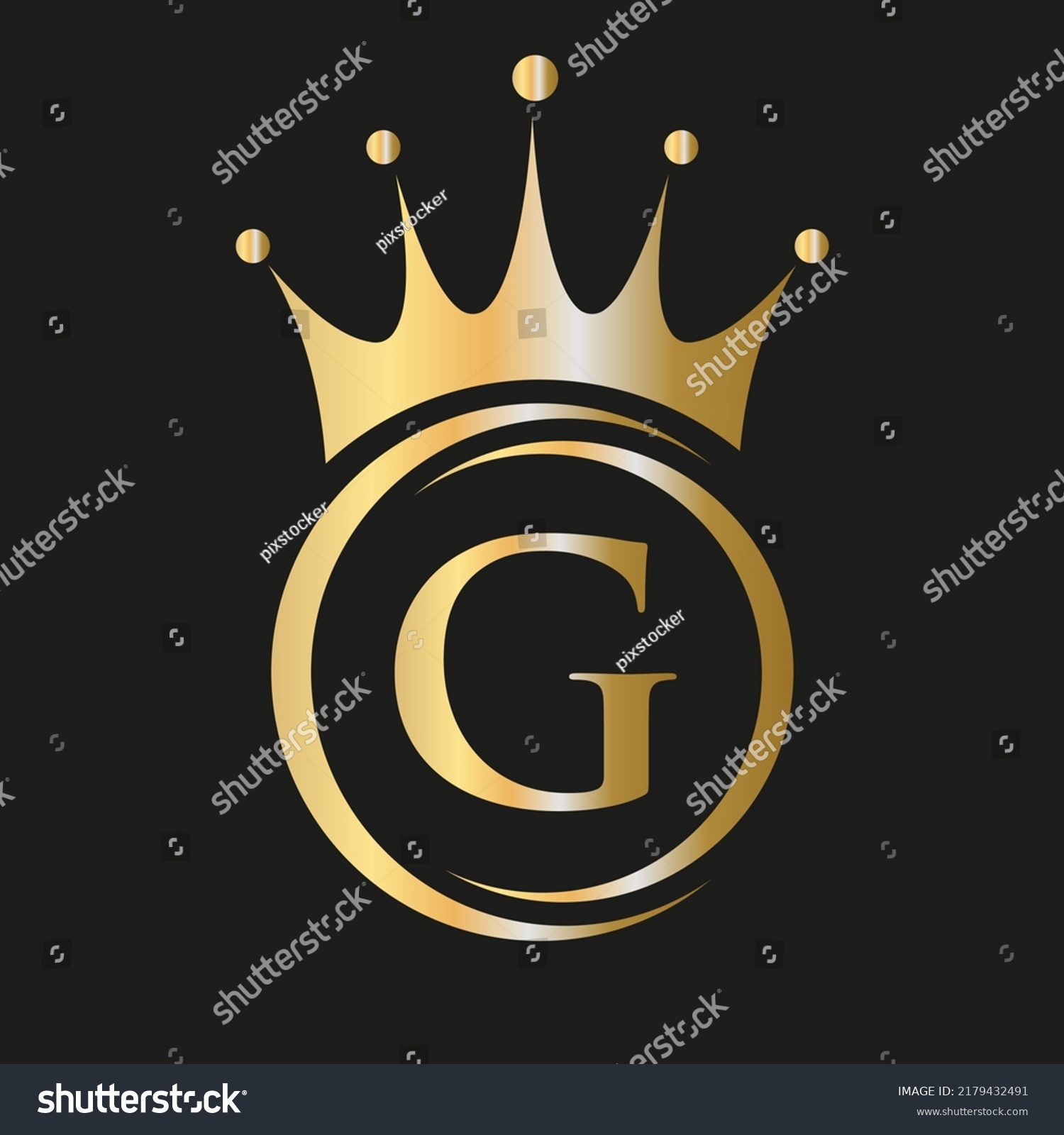 Letter G Crown Logo Royal Crown Stock Vector (Royalty Free) 2179432491 ...