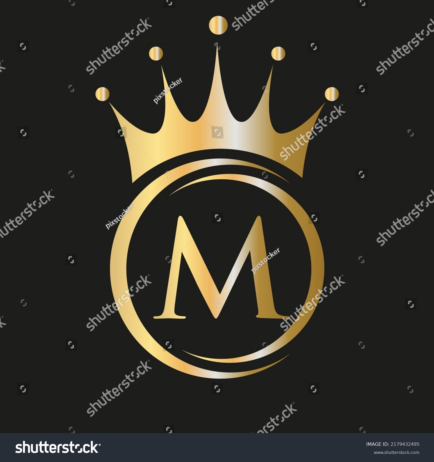 Letter M Crown Logo Royal Crown Stock Vector (Royalty Free) 2179432495 ...