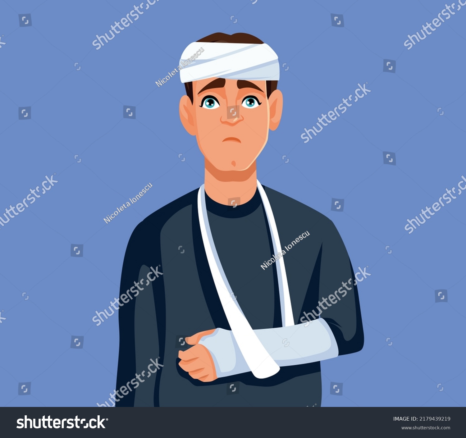 Man Suffering Injuries After Accident Vector Stock Vector (Royalty Free ...