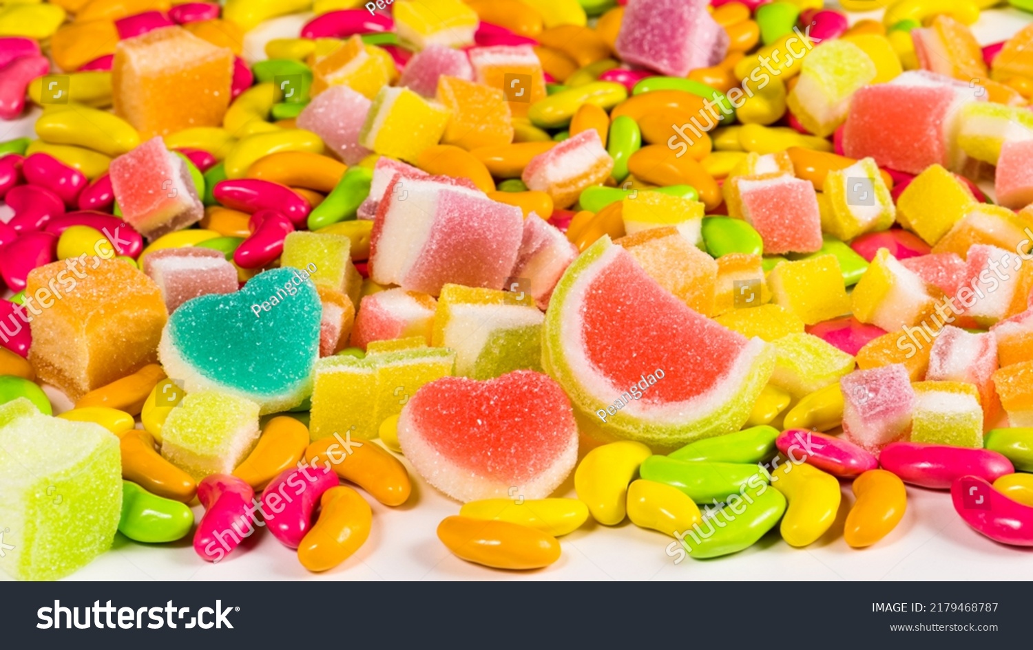 Assorted Different Gummy Candies Top View Stock Photo 2179468787 ...