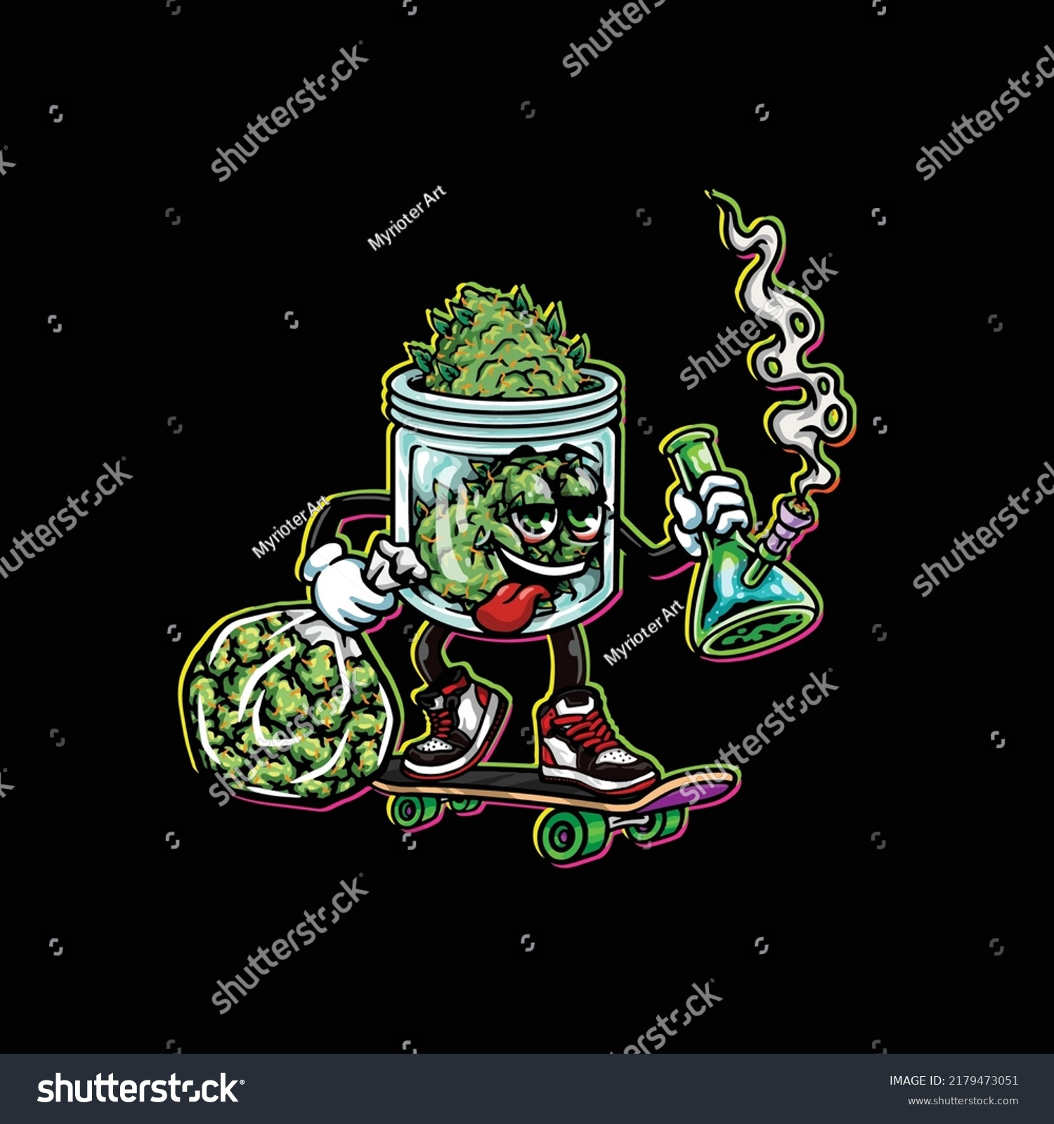 Nug Bottle Vector Hold Smoking Bong Stock Vector (Royalty Free ...