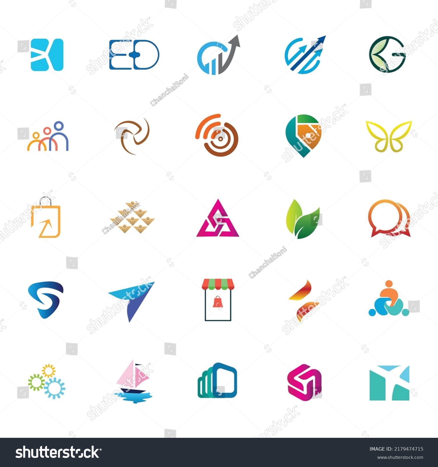 Set Company Logo Design Stock Vector (Royalty Free) 2179474715 ...