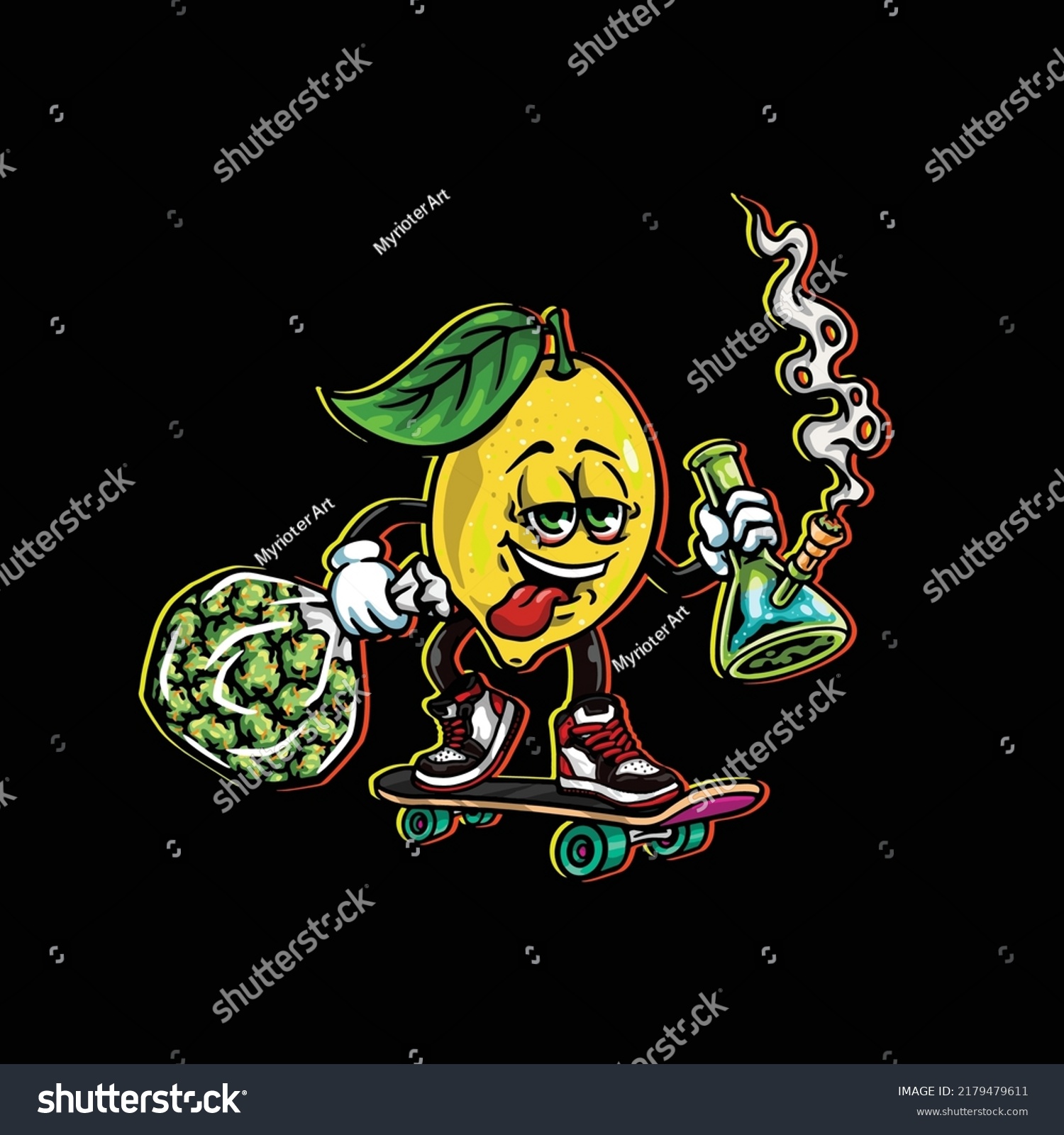 Lemonade Vector Hold Smoking Bong Weed Stock Vector (Royalty Free ...