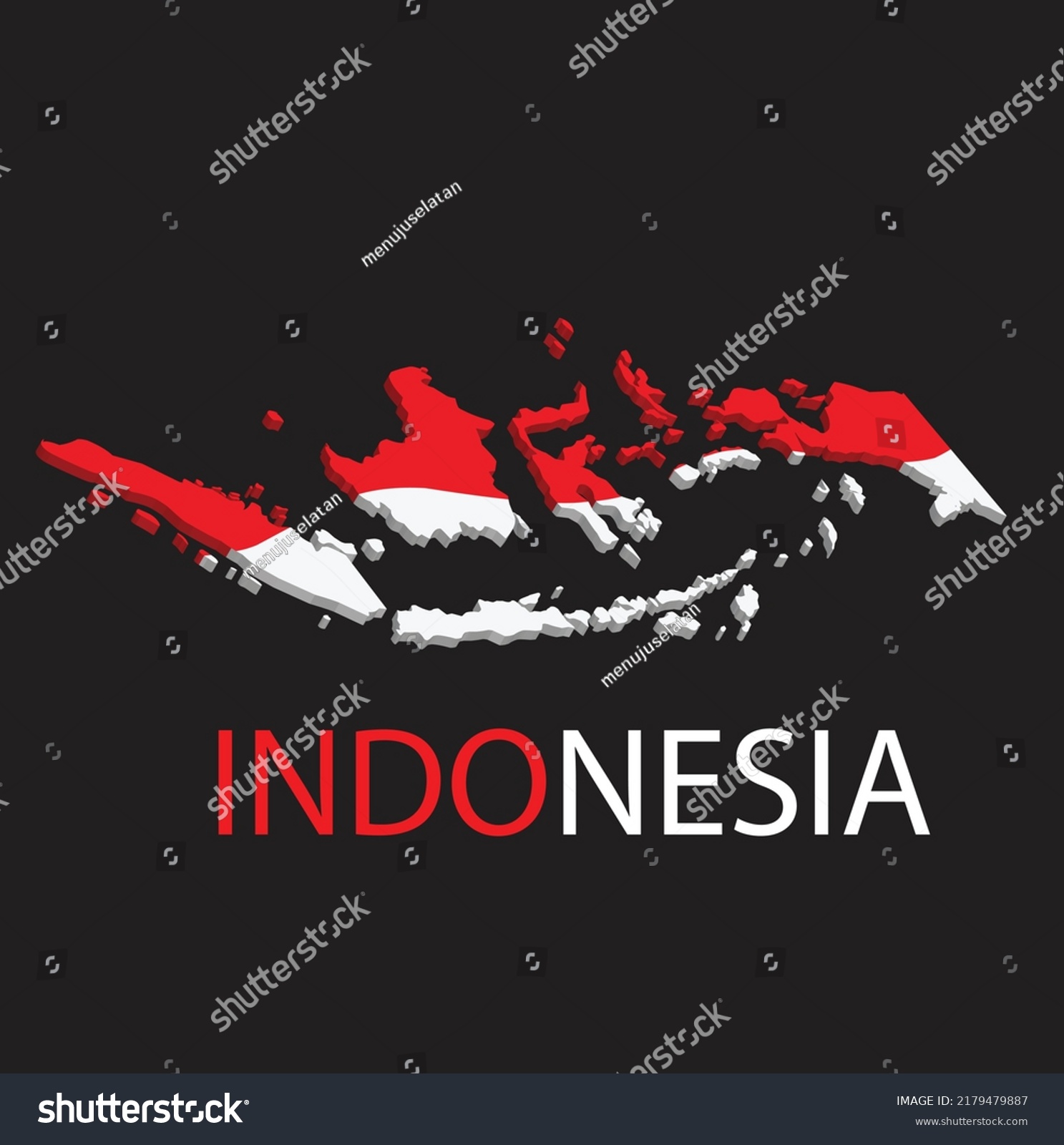 Indonesia Isometric Map Black Background Vector Stock Vector (Royalty ...