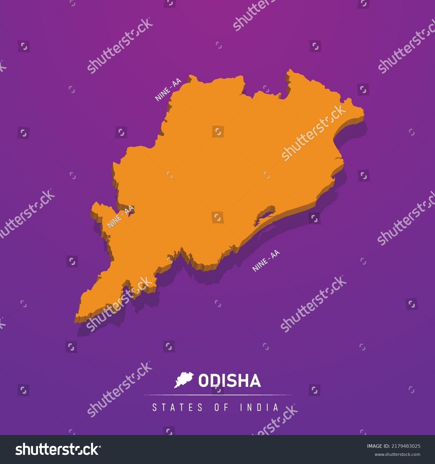 Odisha State India 3d Map Stock Vector (Royalty Free) 2179483025 ...