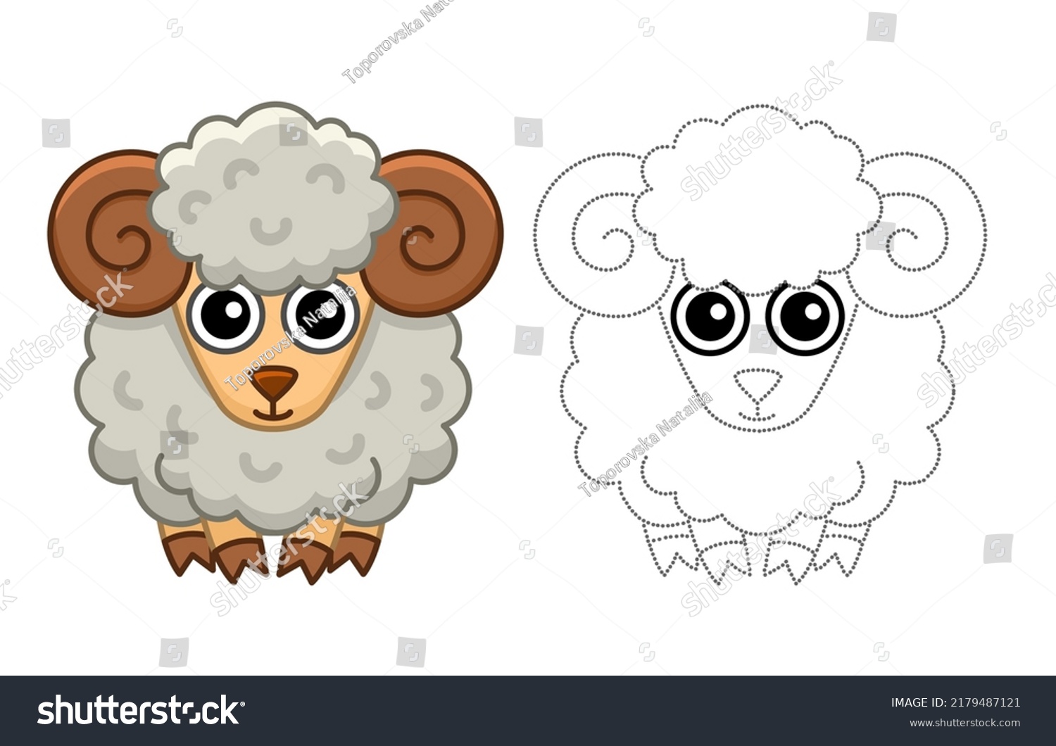 Coloring Farm Animal Children Coloring Book Stock Vector (Royalty Free ...